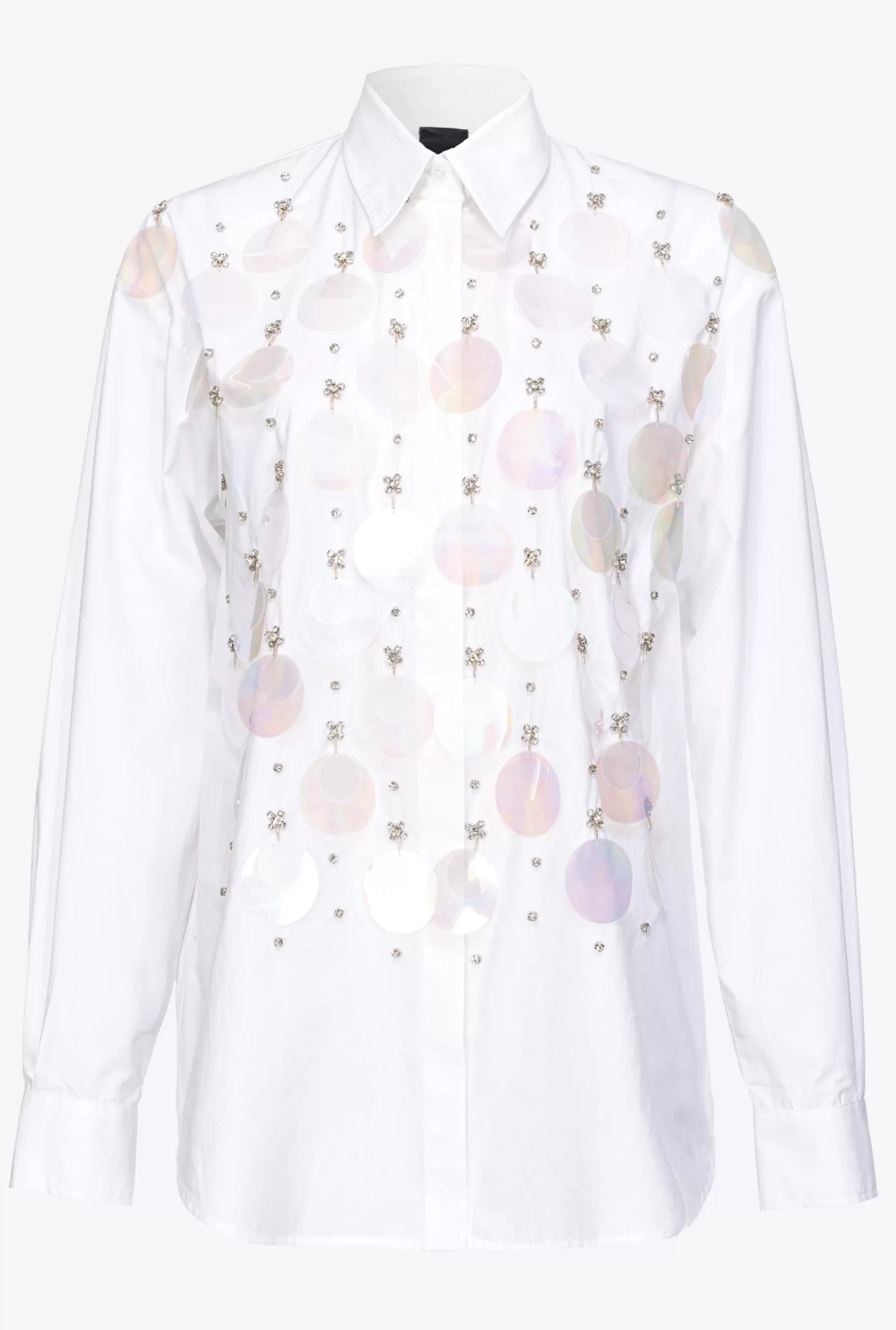 PINKO Poplin Shirt With Sequin Embroidery Shop