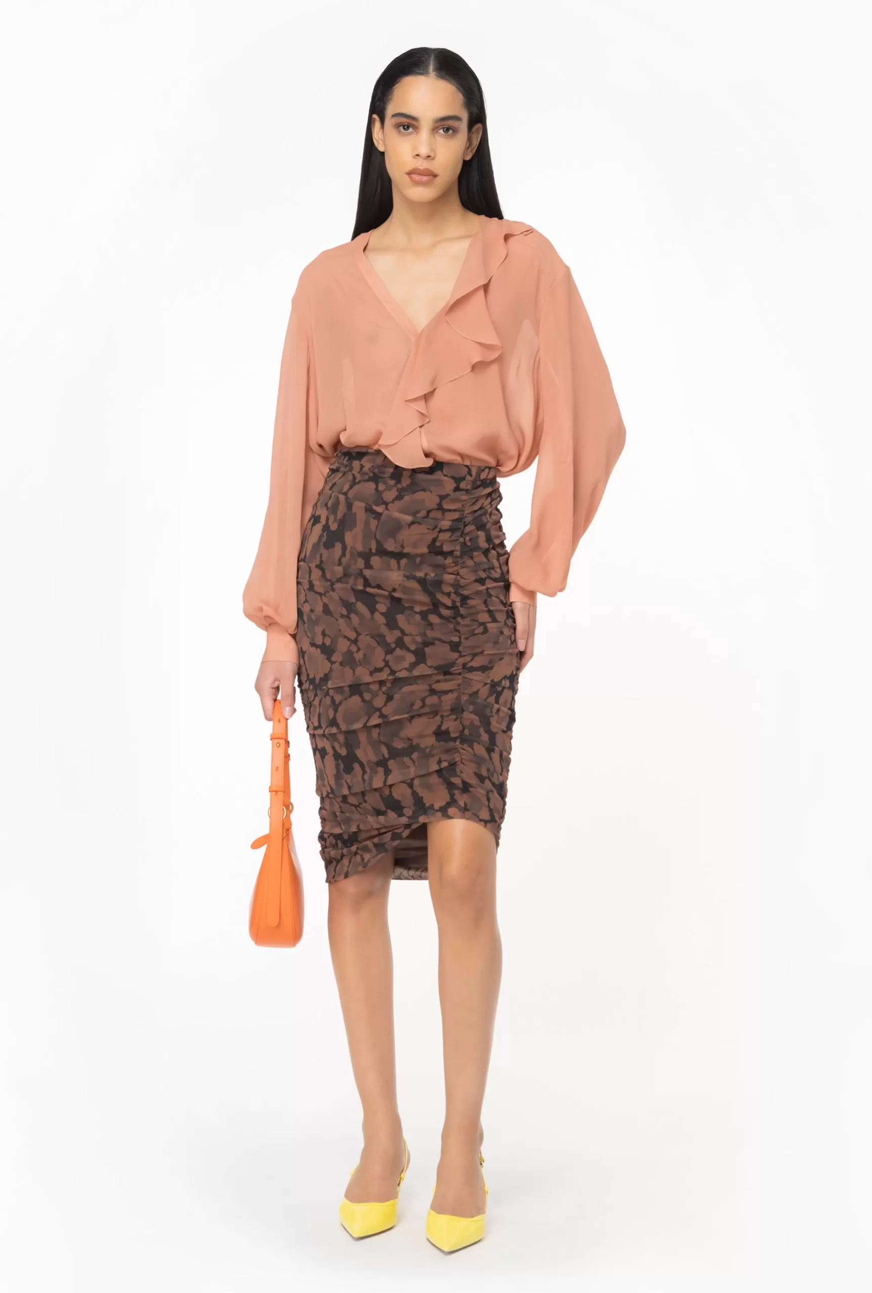 PINKO Printed Calf-length Skirt With Gathering Best