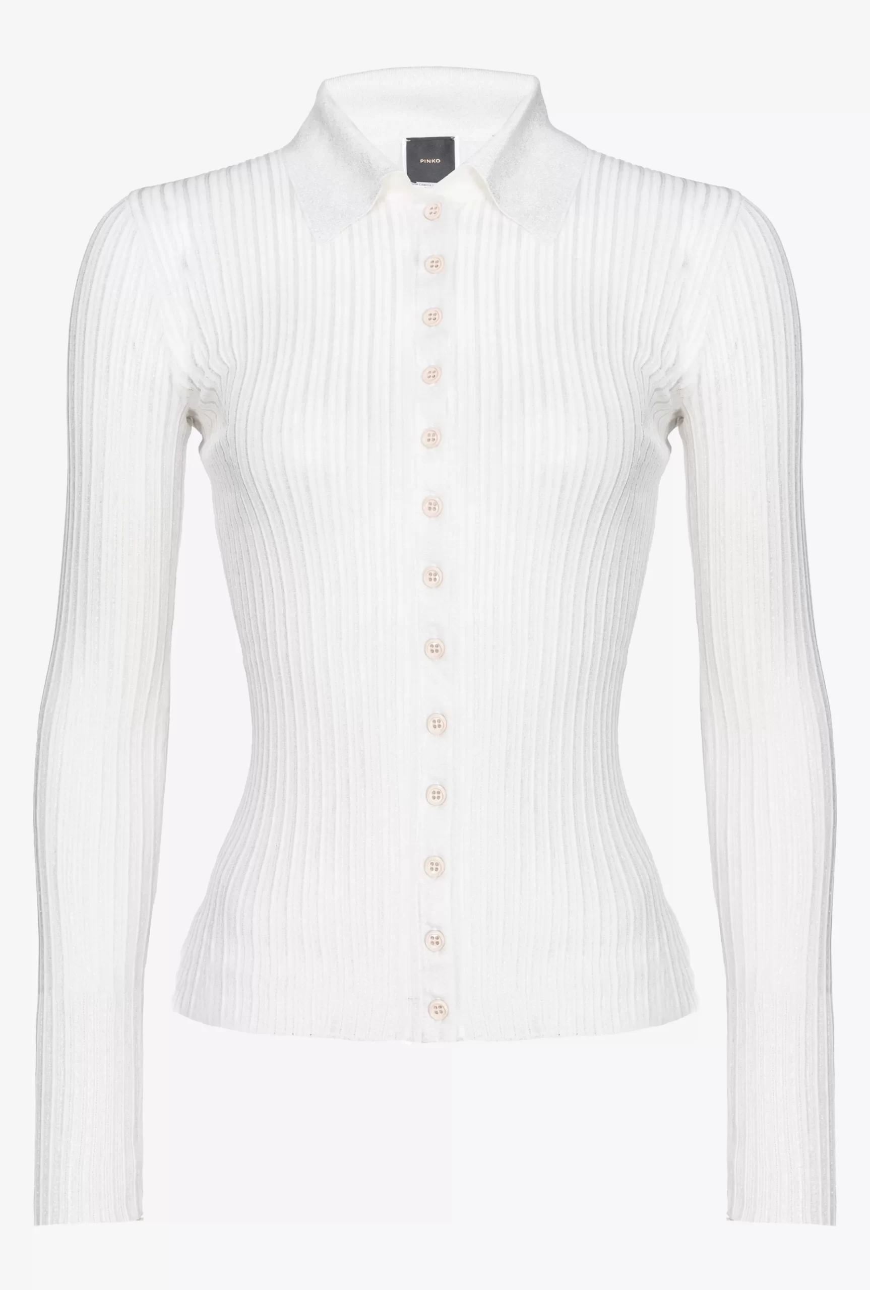 PINKO Ribbed Lurex Sweater With Buttons Online