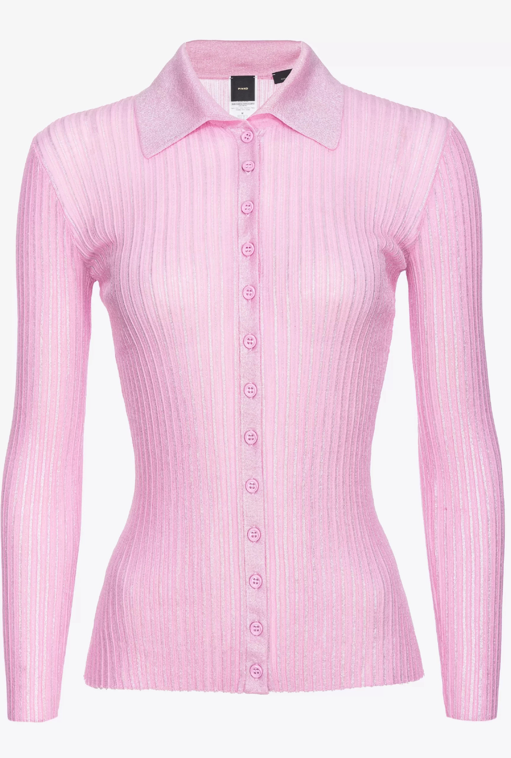 PINKO Ribbed Lurex Sweater With Buttons Shop