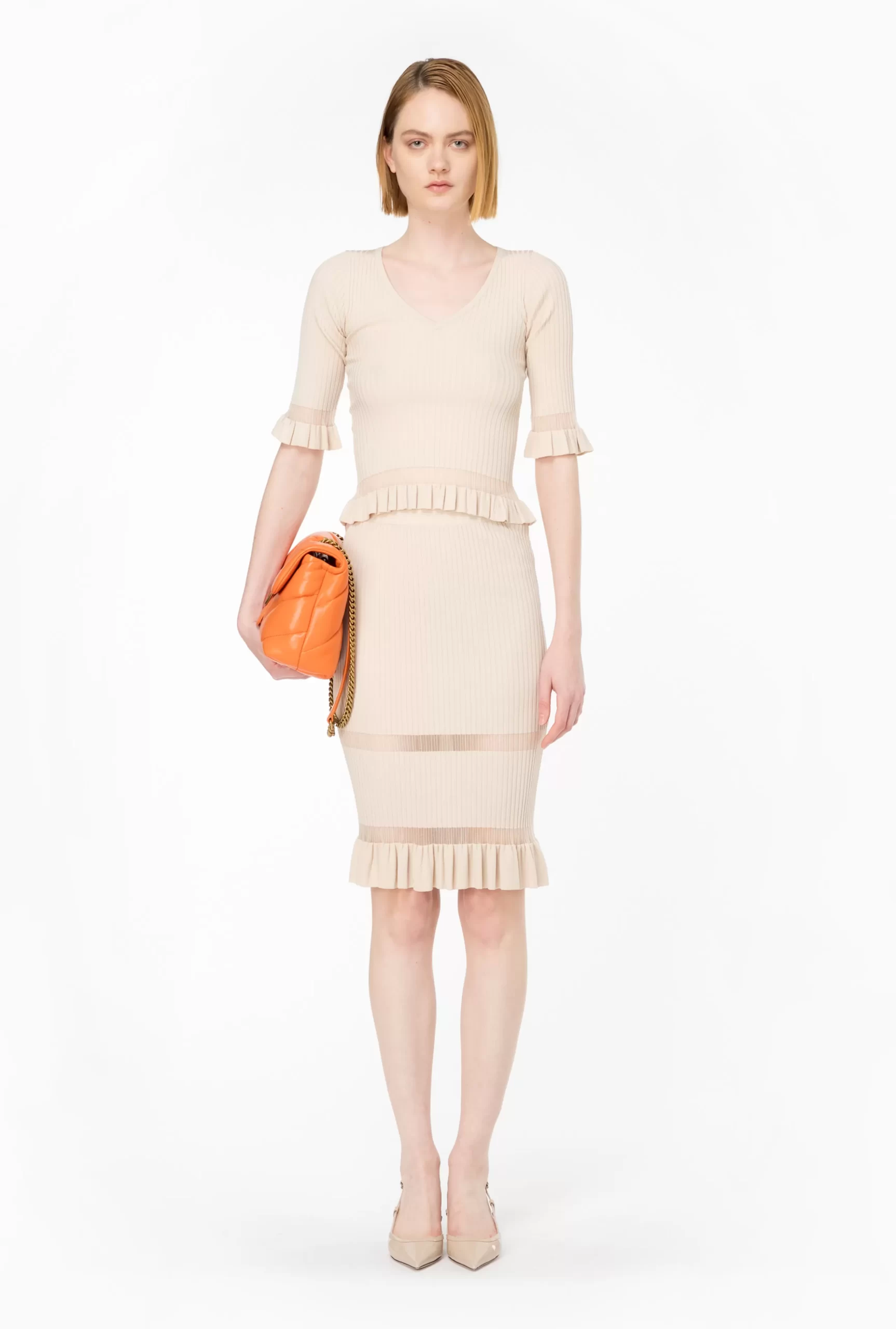 PINKO Ribbed Midi Skirt Hot