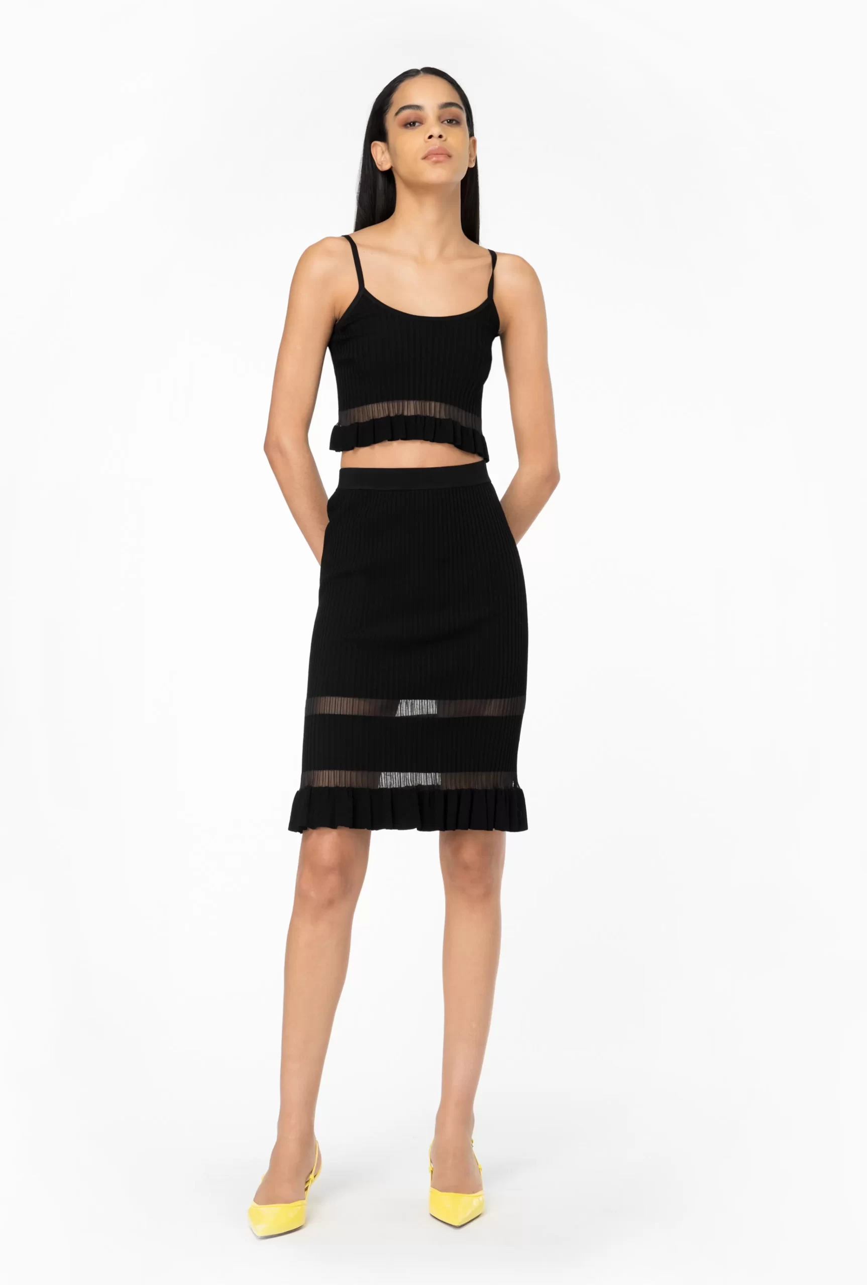 PINKO Ribbed Midi Skirt Flash Sale