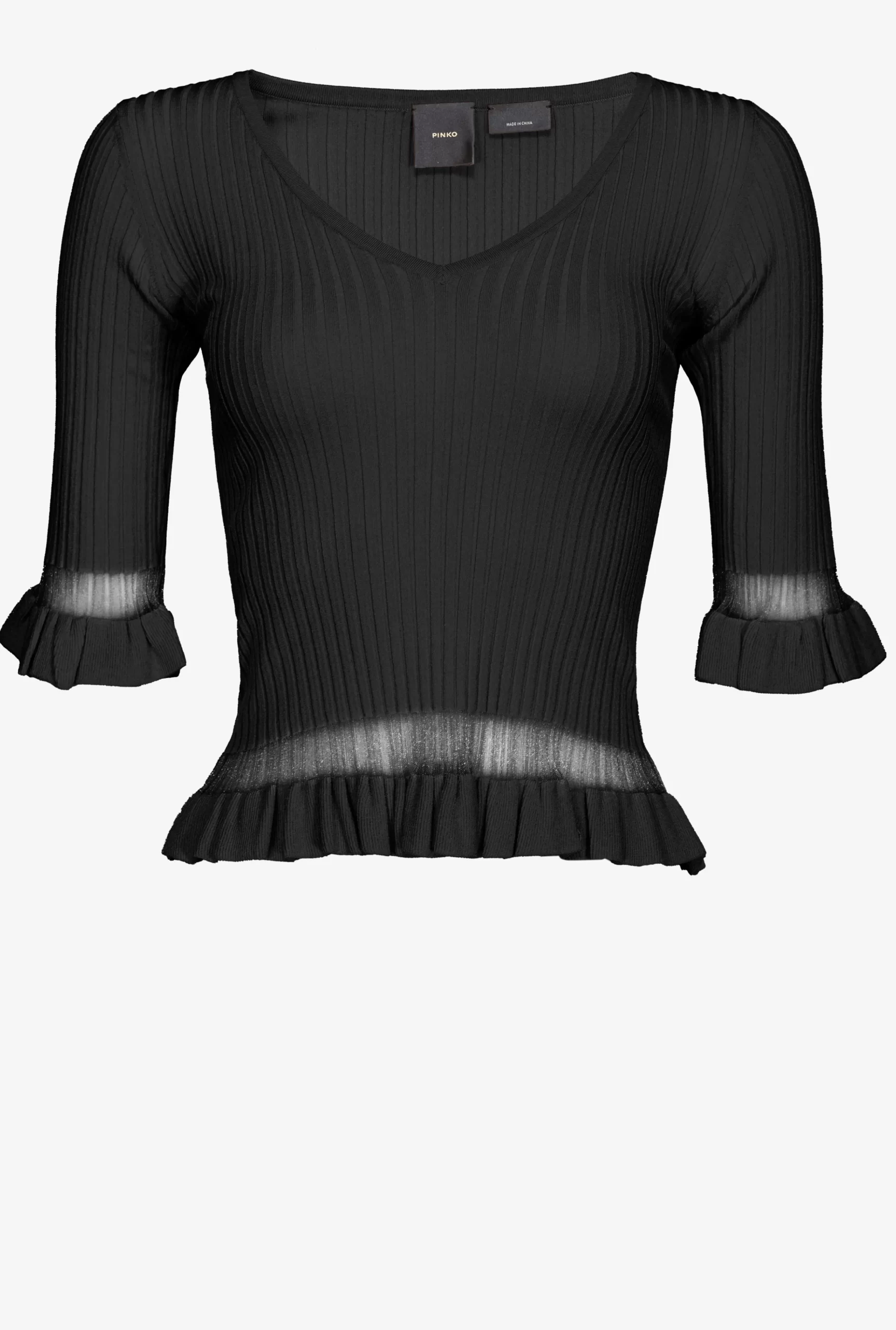 PINKO Ribbed Sweater With Ruching Online