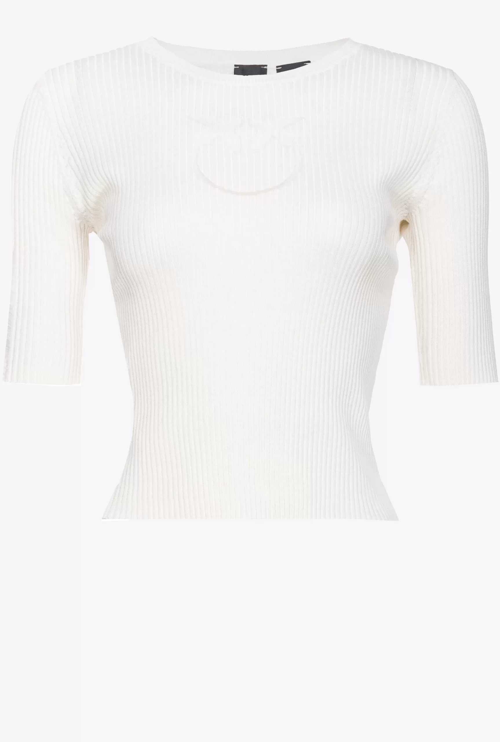 PINKO Ribbed Sweater With Transparent Love Birds Logo Flash Sale