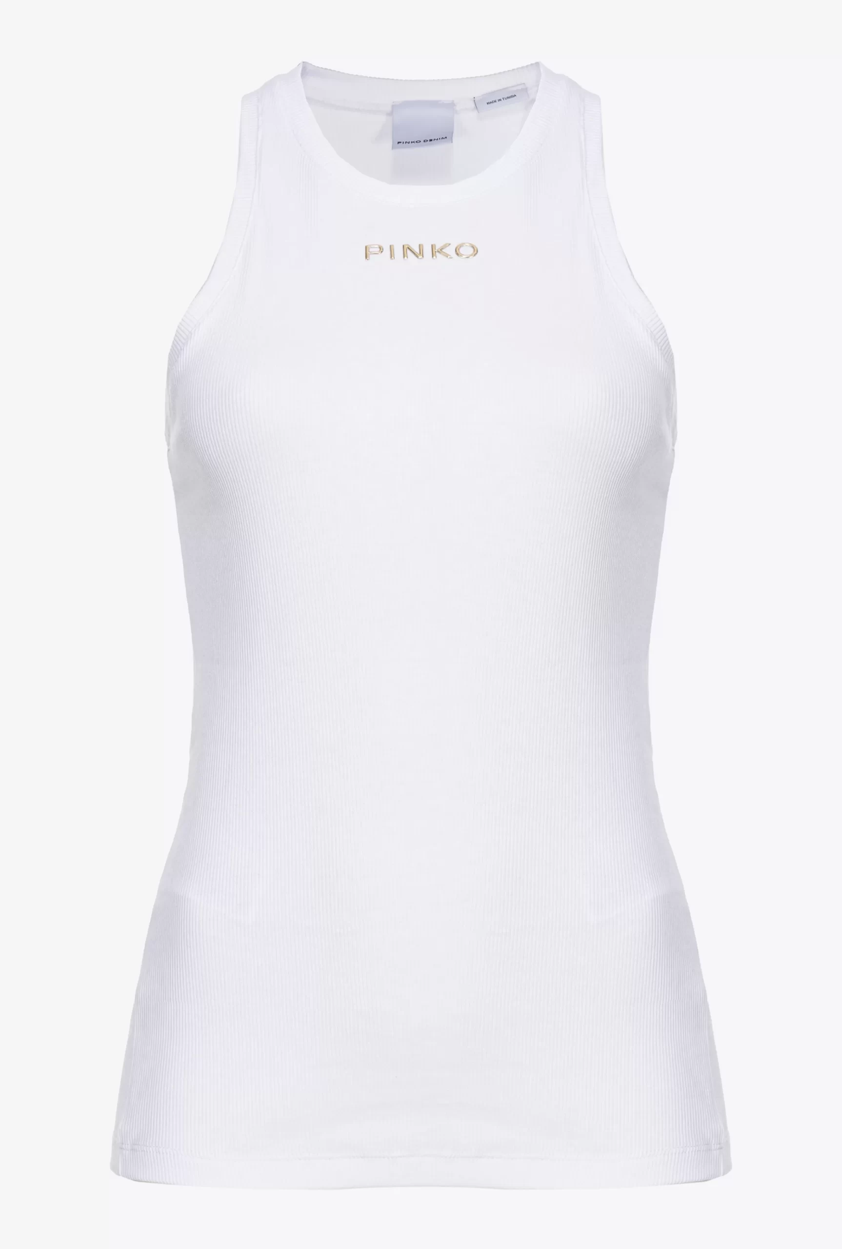 PINKO Ribbed Top With Logo Best