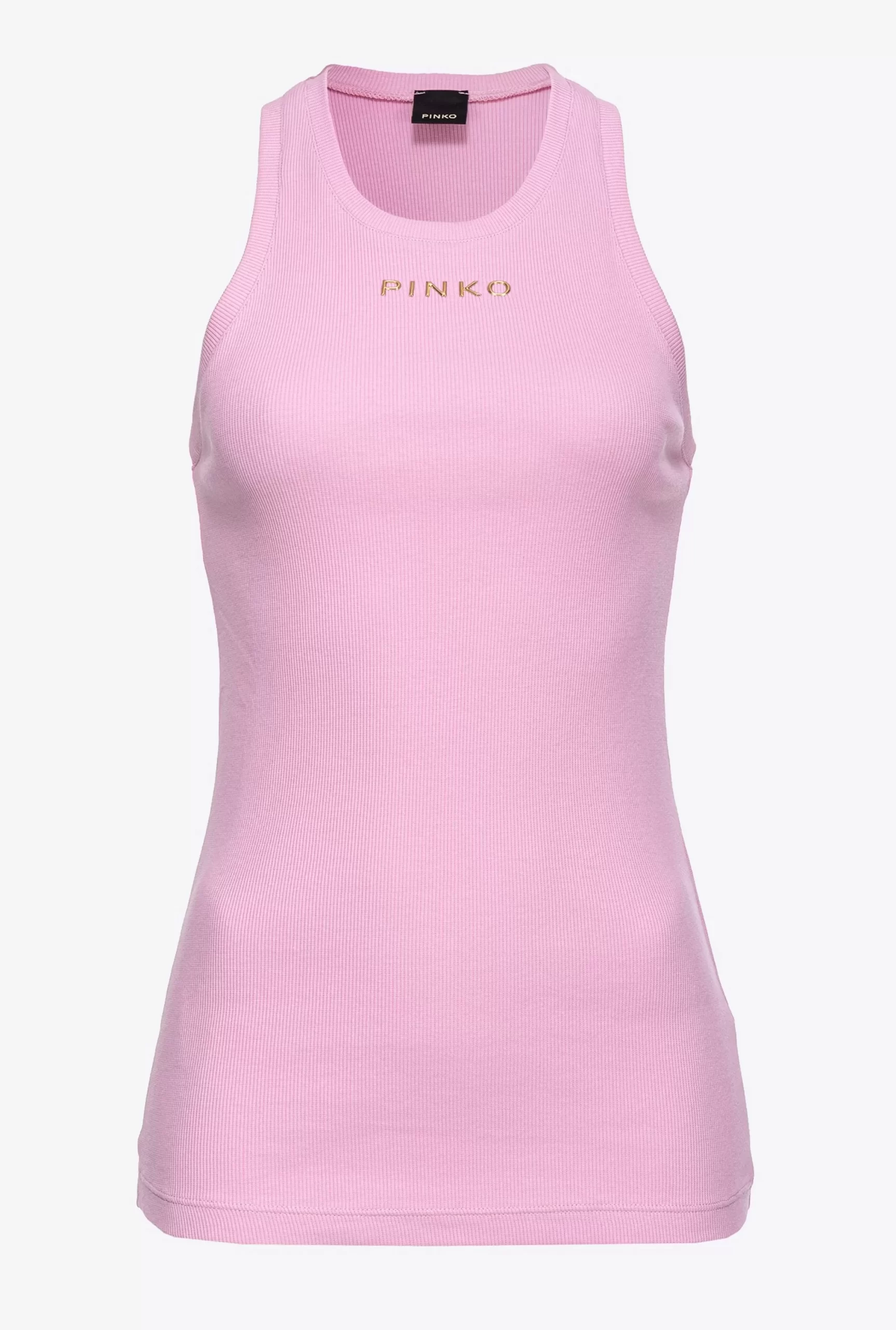 PINKO Ribbed Top With Logo Discount