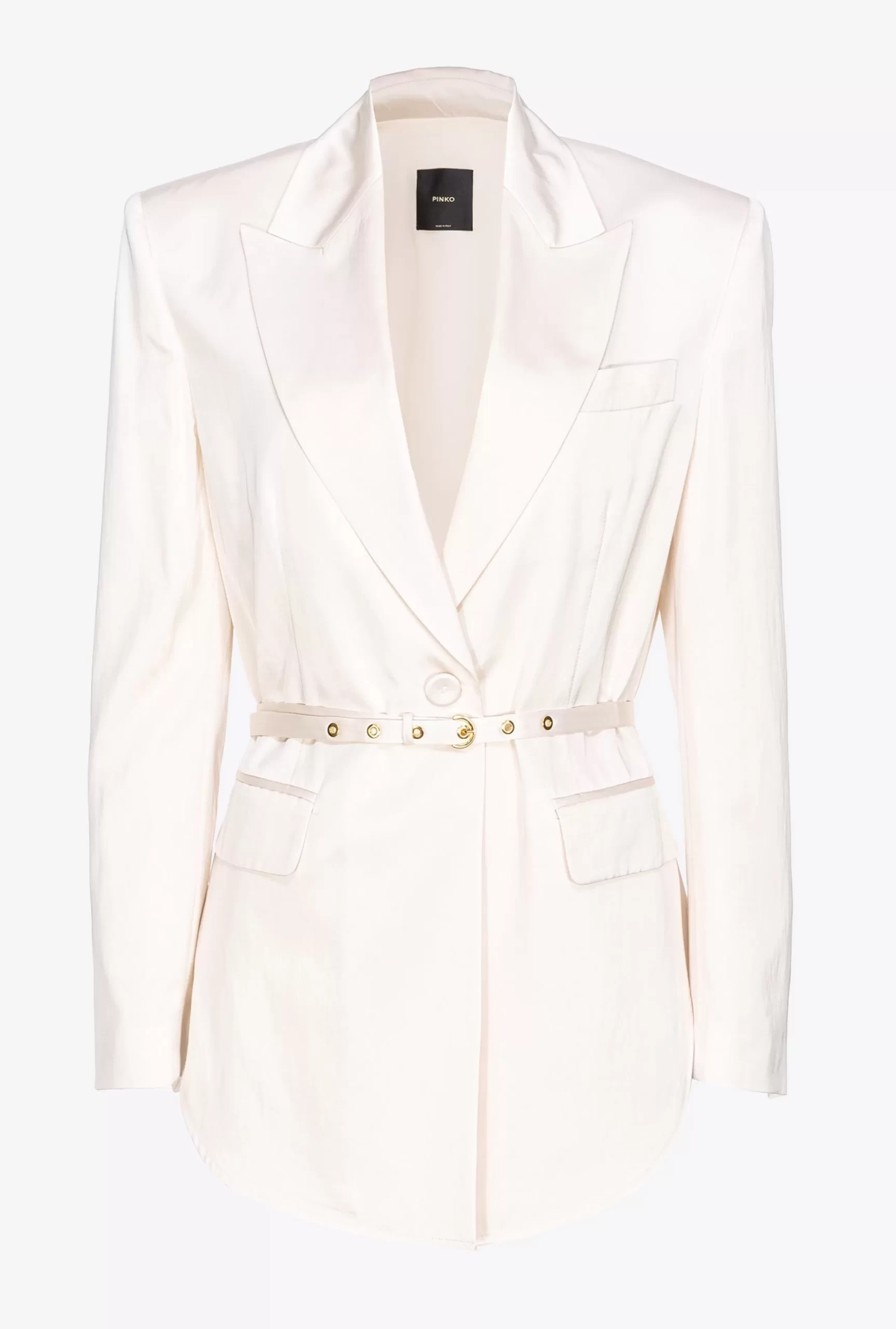 PINKO Satin Blazer With Thin Belt Discount