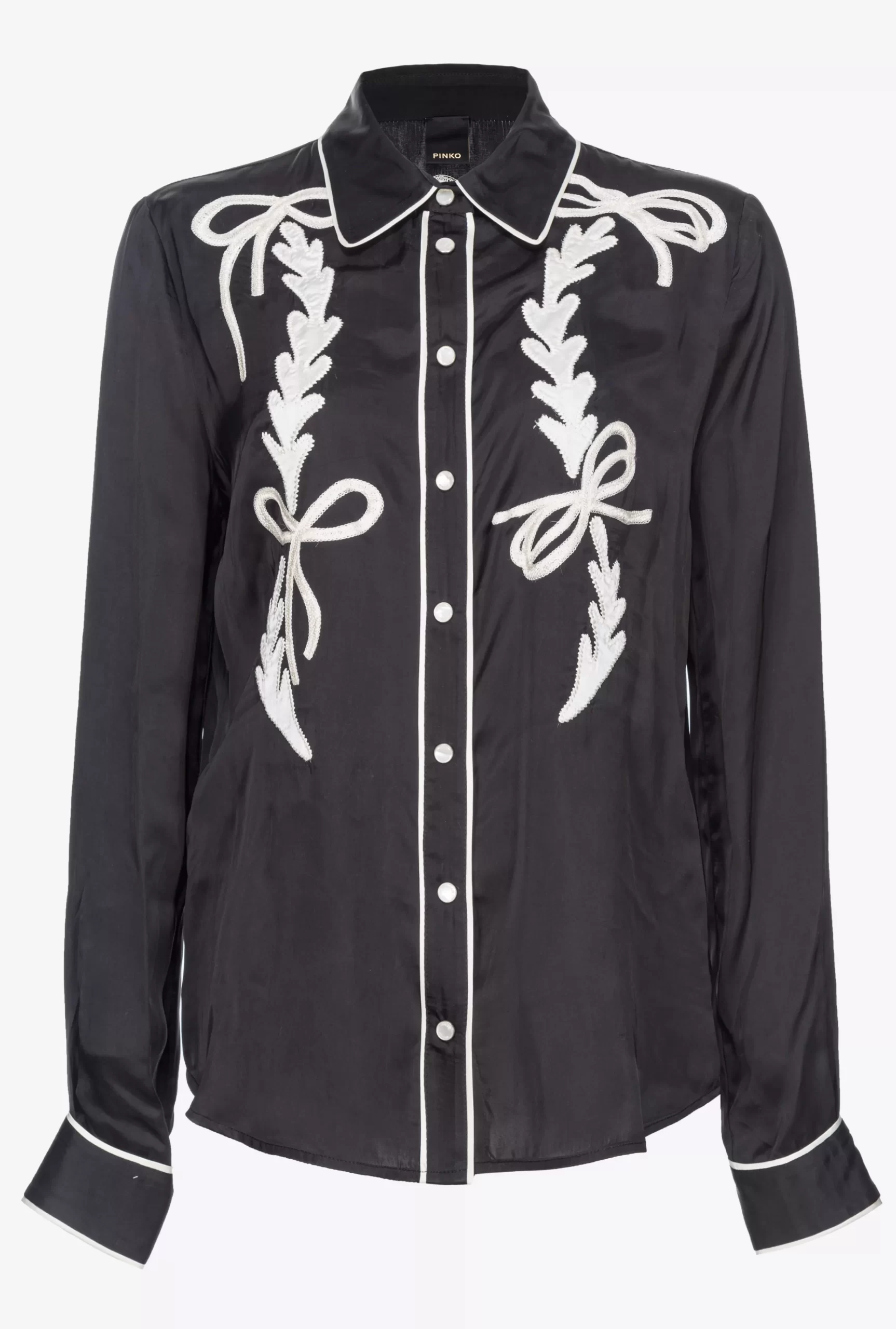 PINKO Satin Shirt With Rodeo Embroidery Store