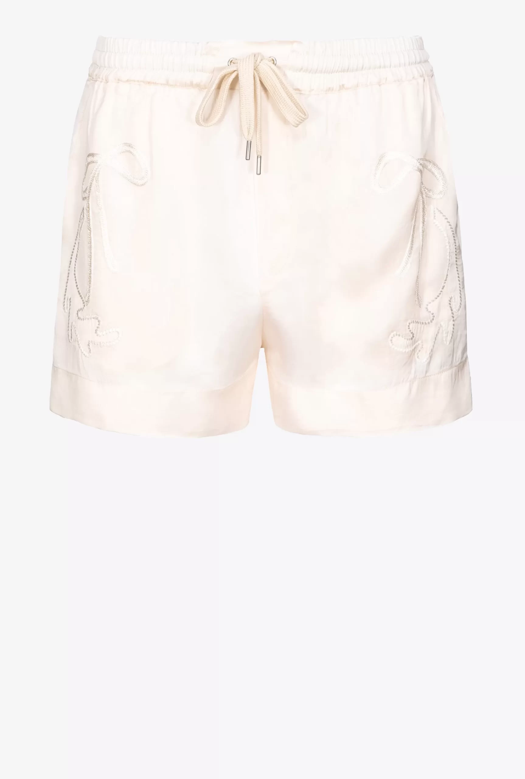 PINKO Satin Shorts With Rodeo Embroidery Discount