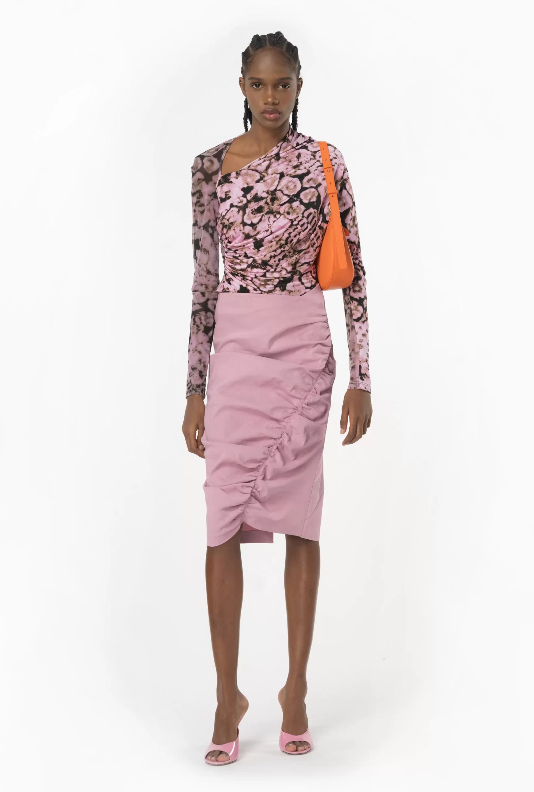 PINKO Scanner Coral Tulle And Jersey Sweater Store