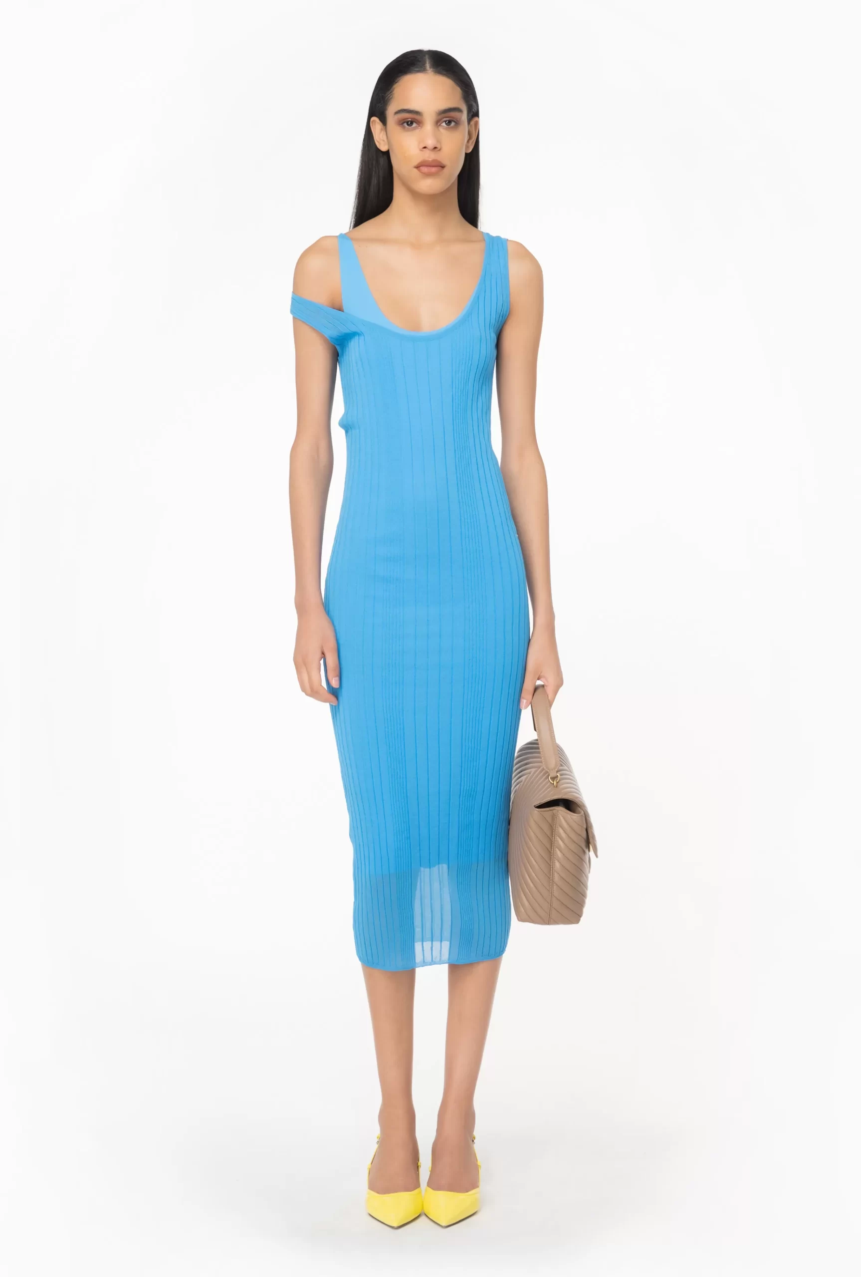 PINKO See-through Crepe Midi Dress Sale