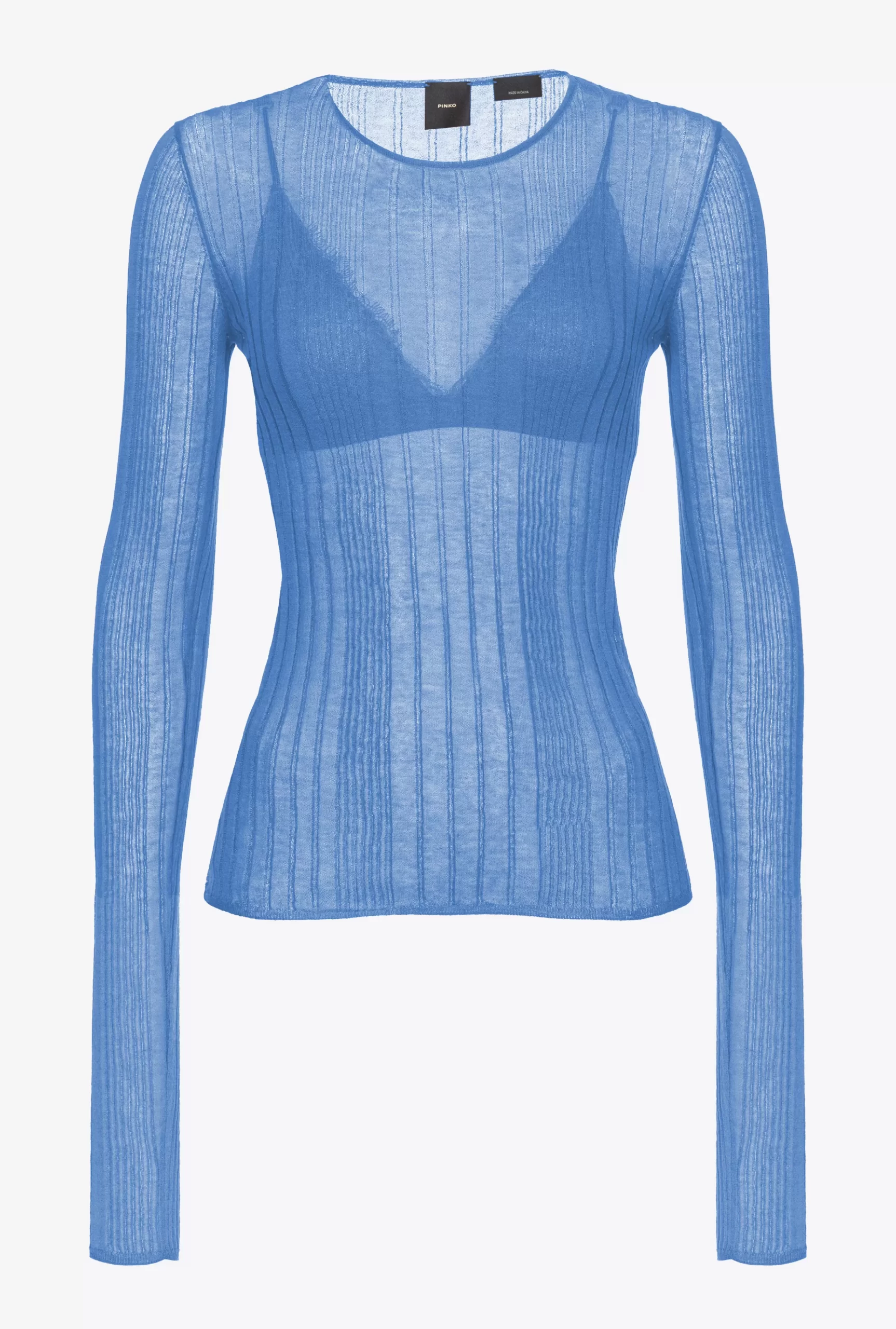 PINKO Semi-transparent Ribbed Sweater Outlet