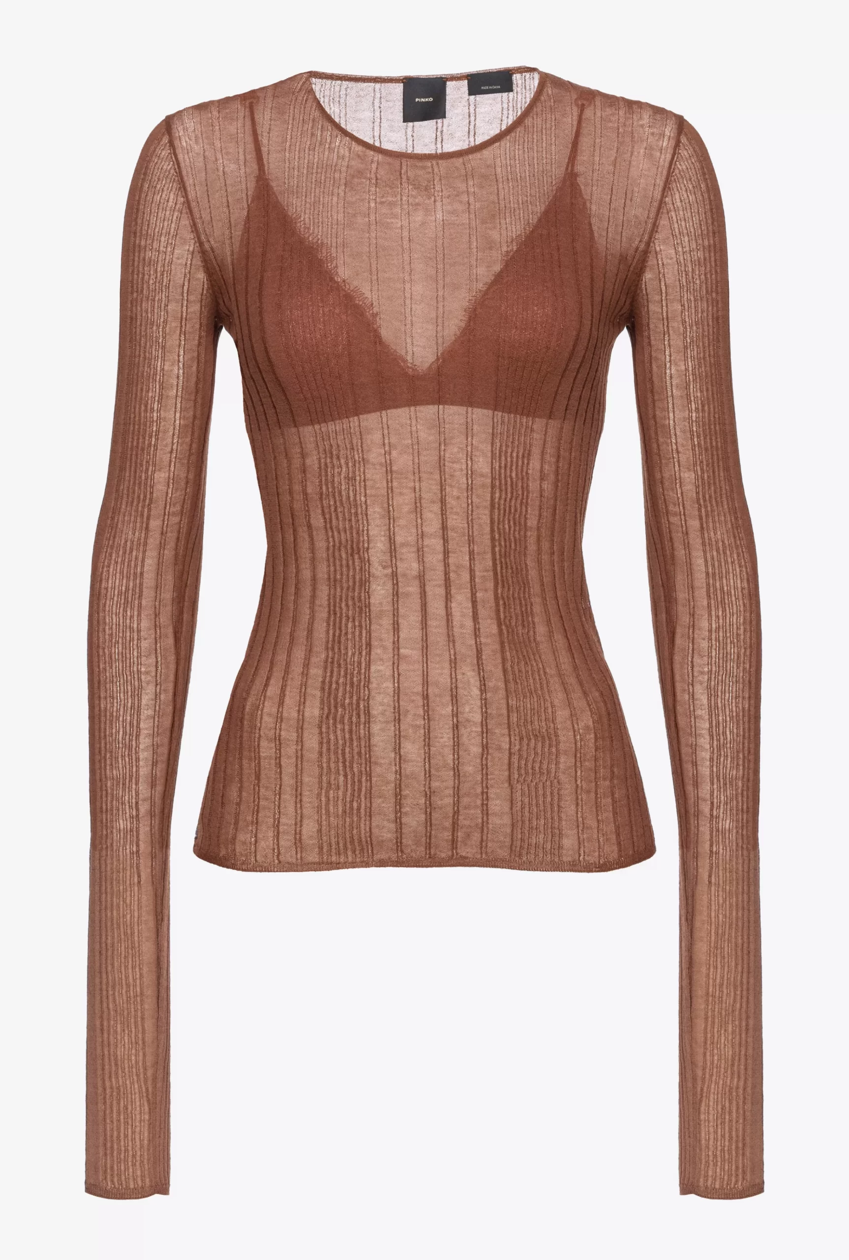 PINKO Semi-transparent Ribbed Sweater Outlet