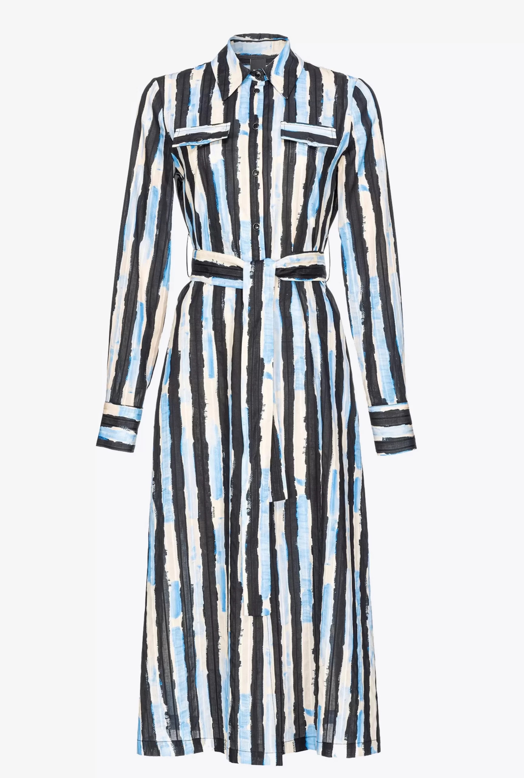 PINKO Shirt Dress With Paint-stripe Print New