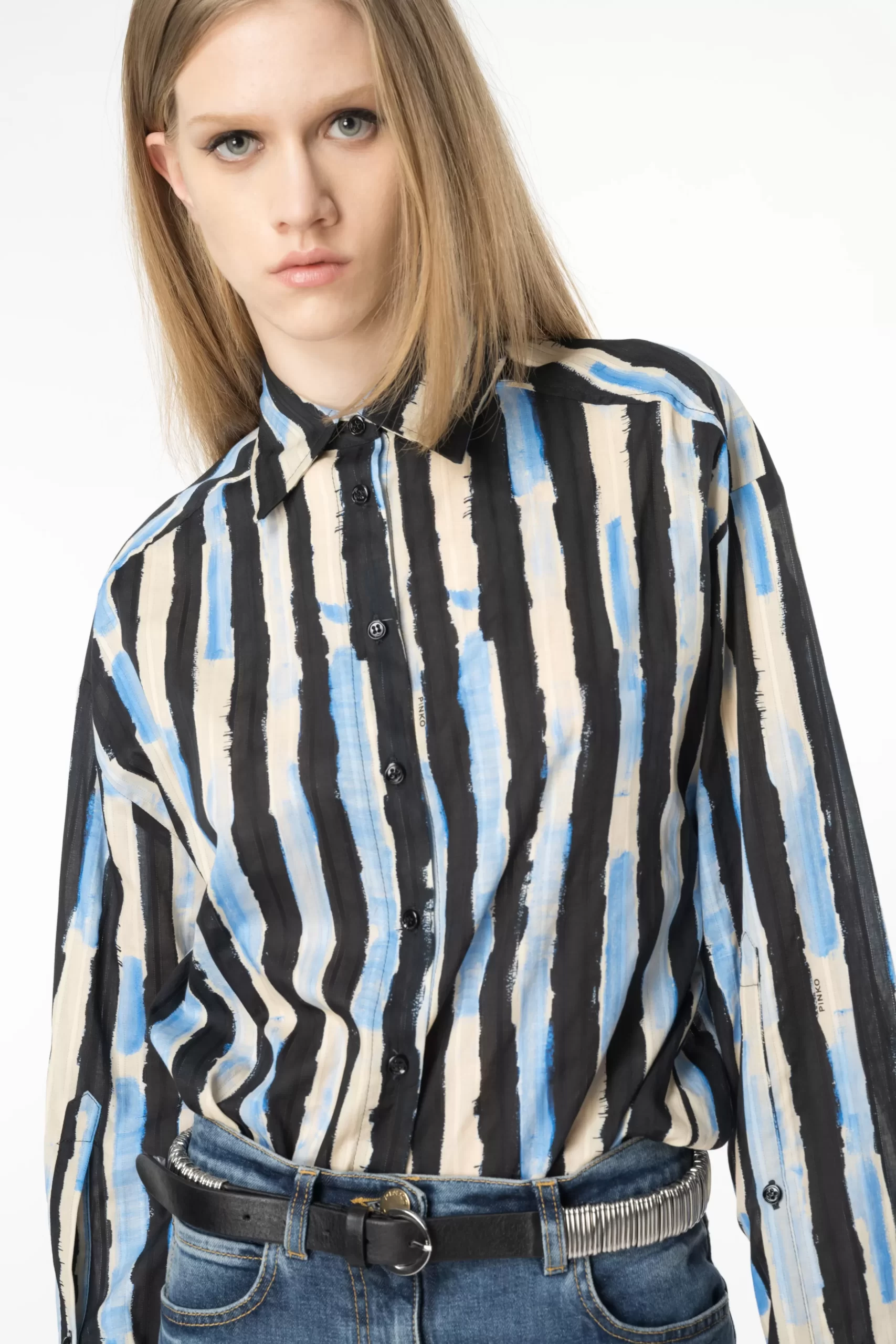 PINKO Shirt With Paint-stripe Print Shop