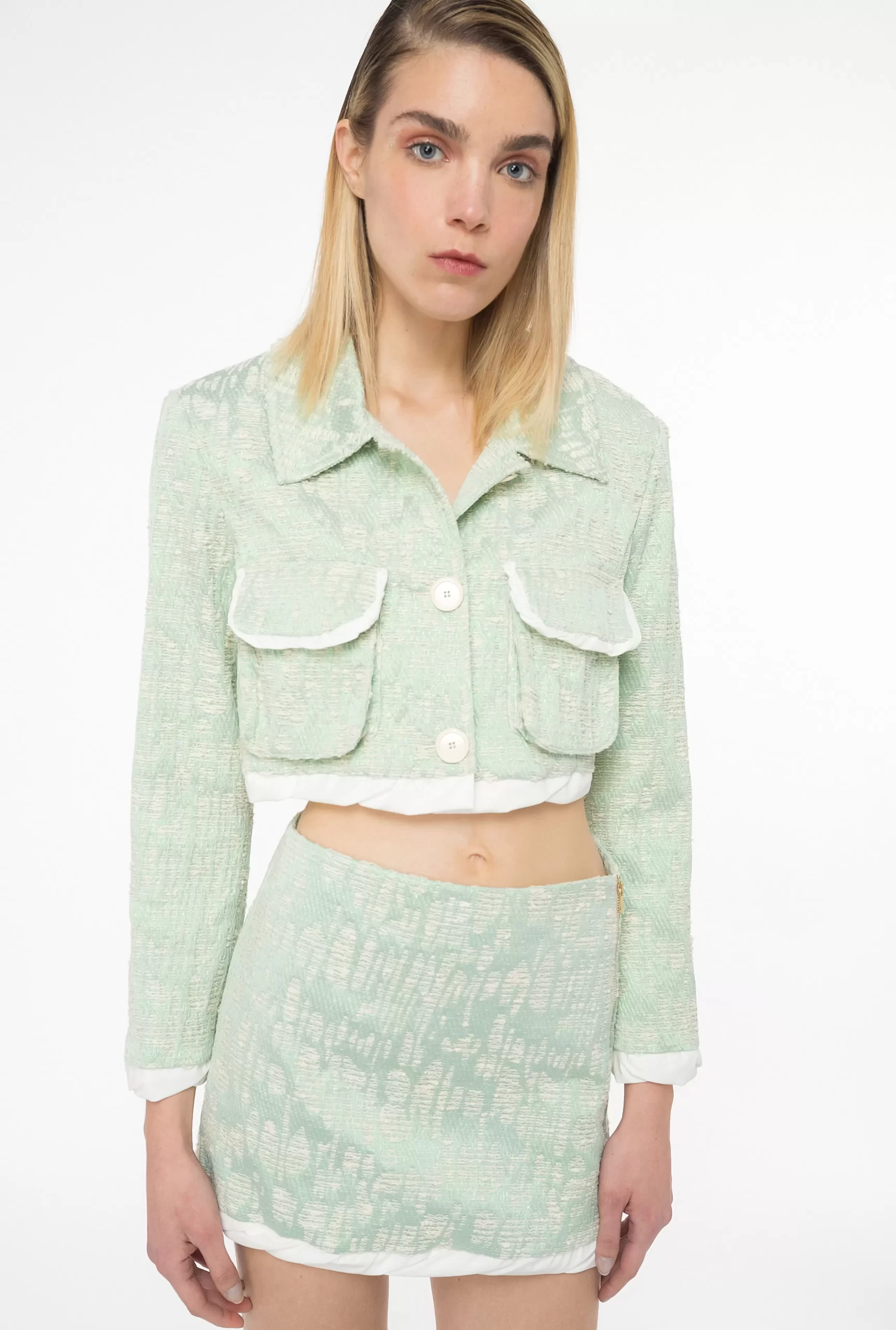 PINKO Short Basketweave Lurex Jacket Discount