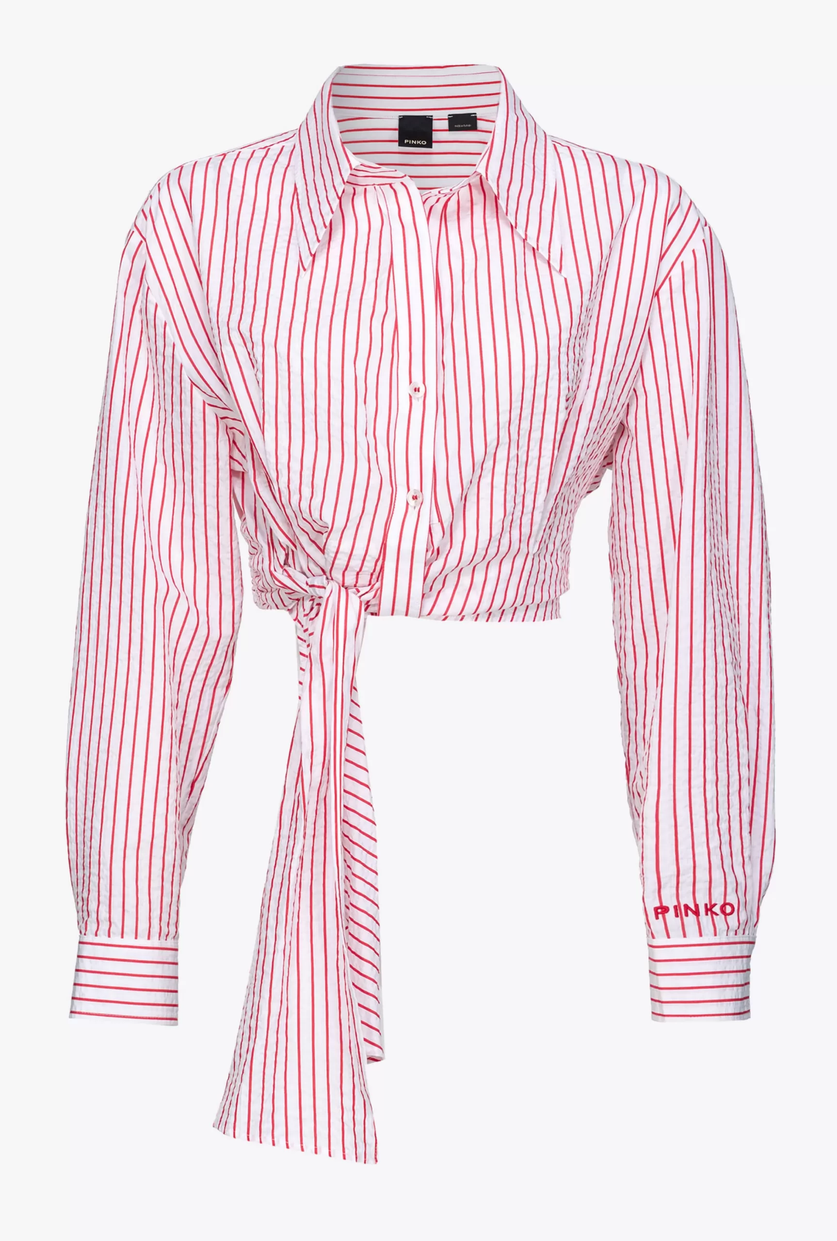 PINKO Short Striped Seersucker Shirt Store