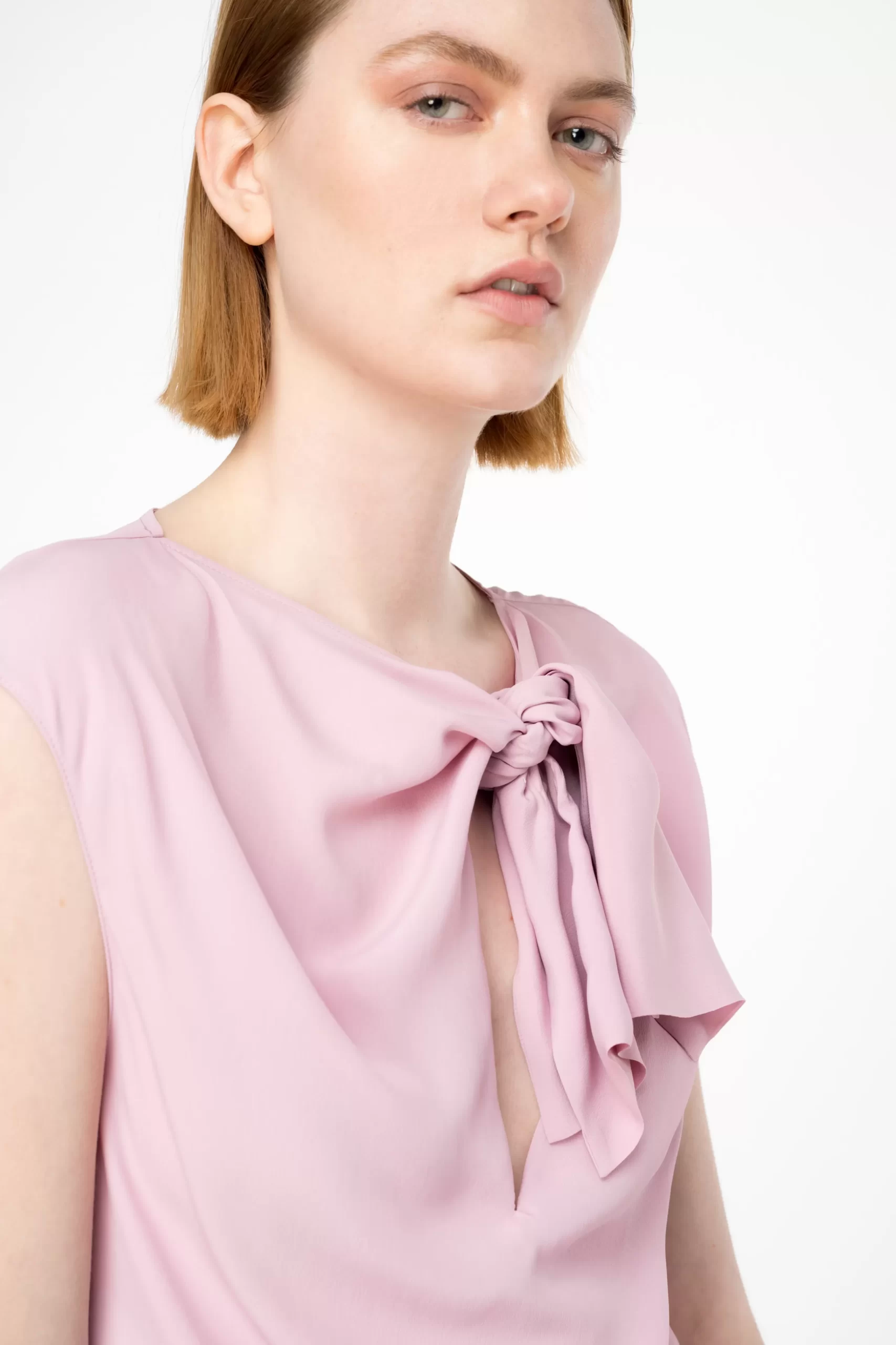 PINKO Silk-blend Top With Bow Flash Sale