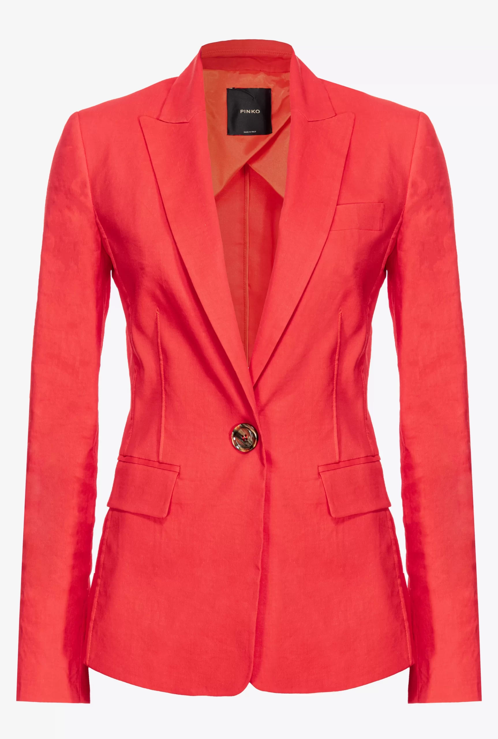 PINKO Single-breasted Stretch Linen Blazer Online