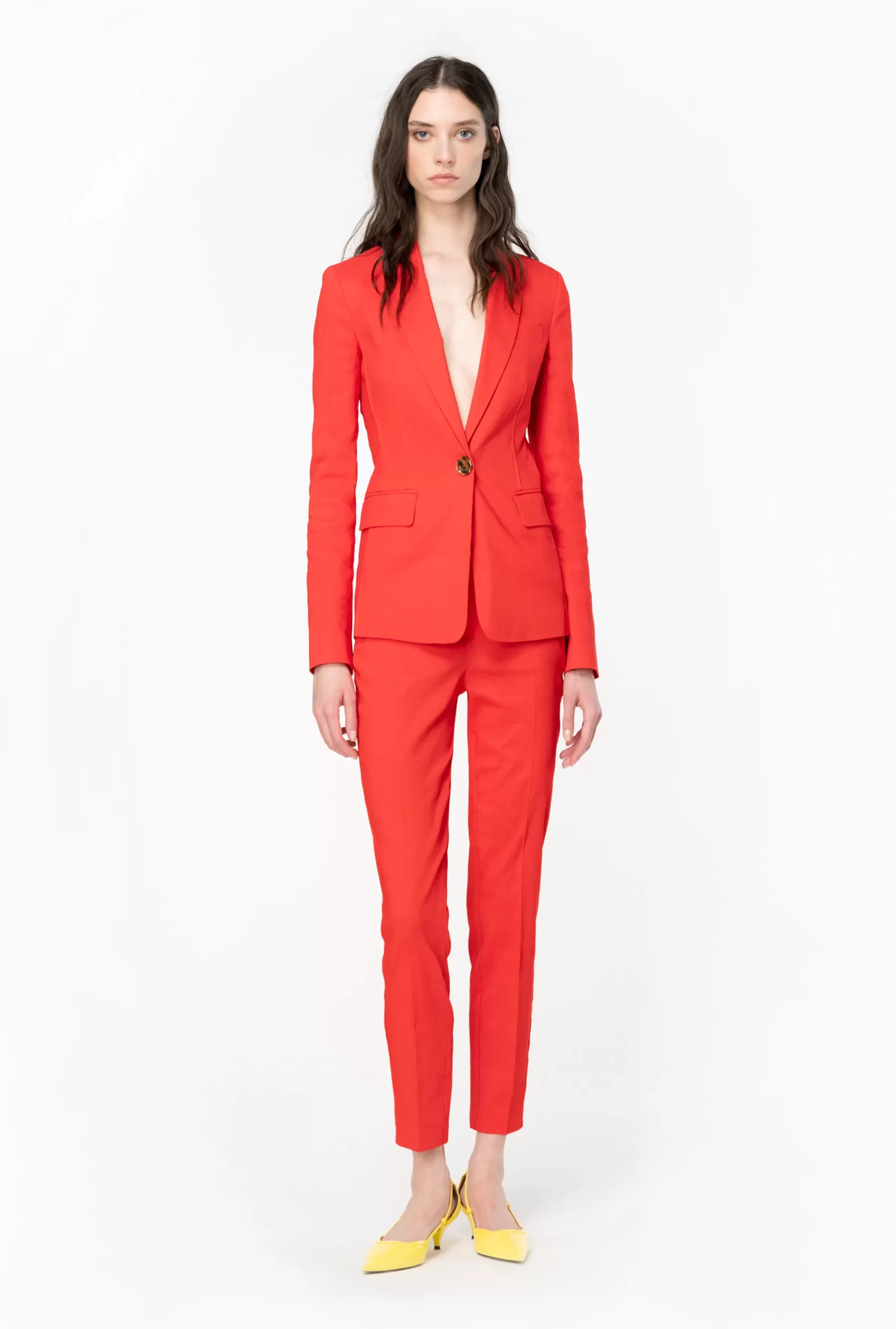 PINKO Single-breasted Stretch Linen Blazer Online