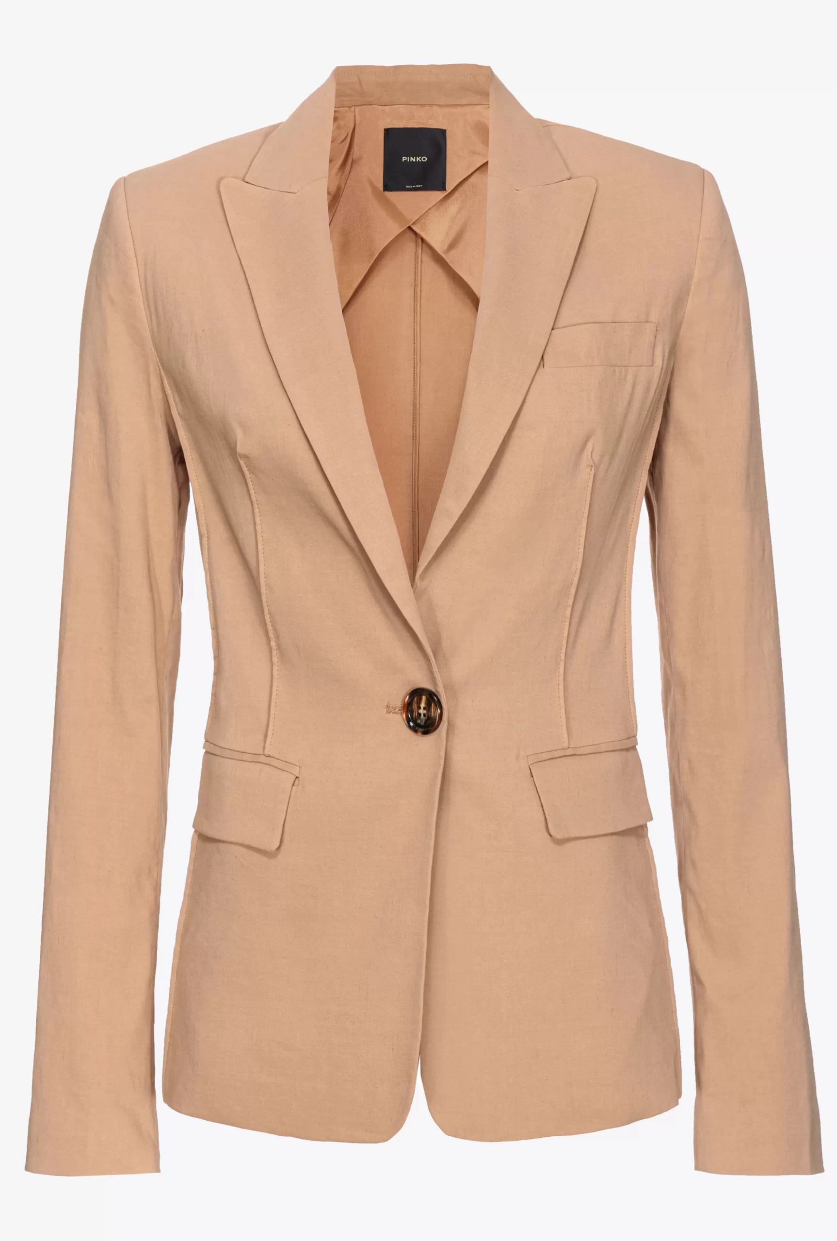 PINKO Single-breasted Stretch Linen Blazer Flash Sale