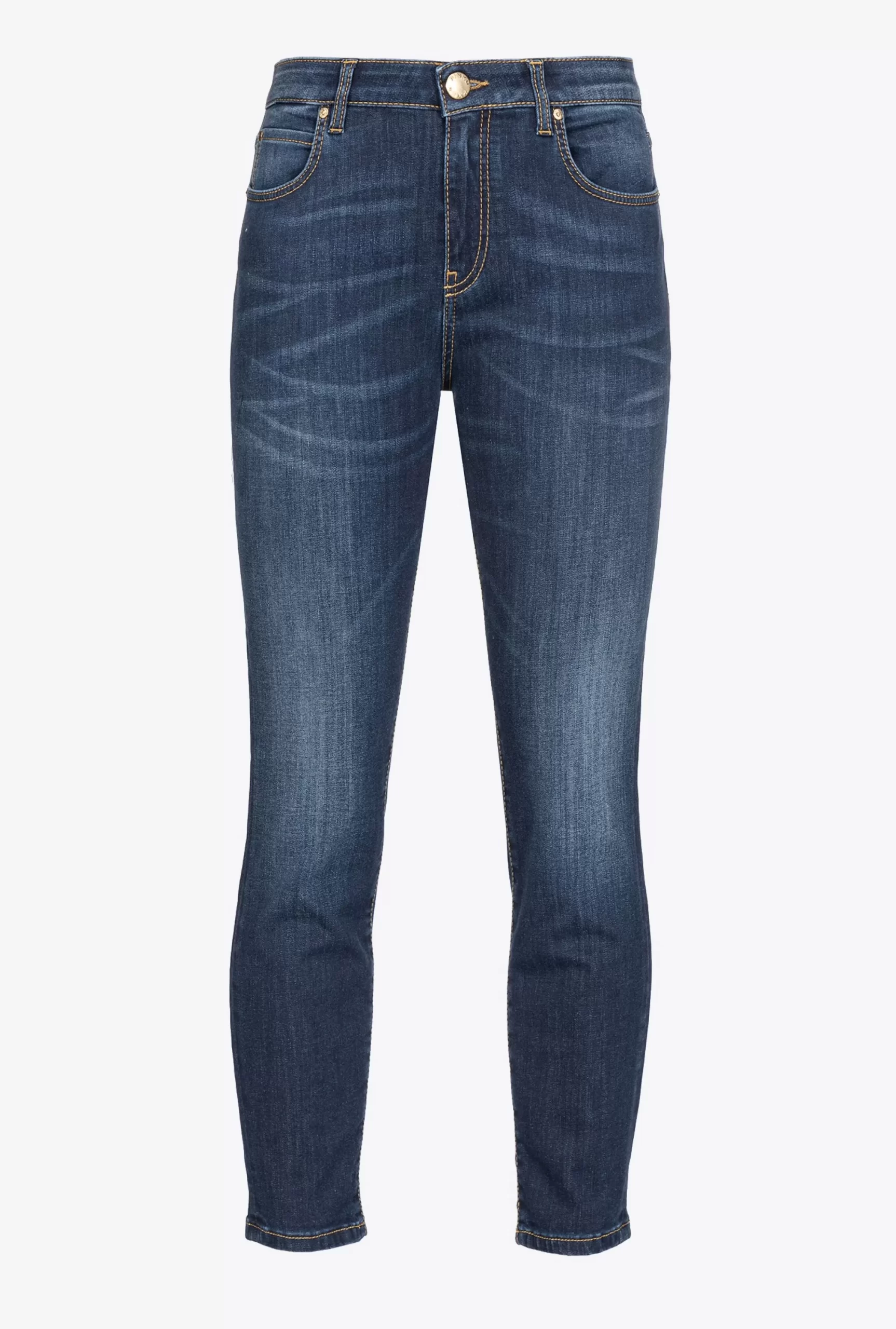 PINKO Skinny Stretch Denim Jeans With Embroidery On The Back Online