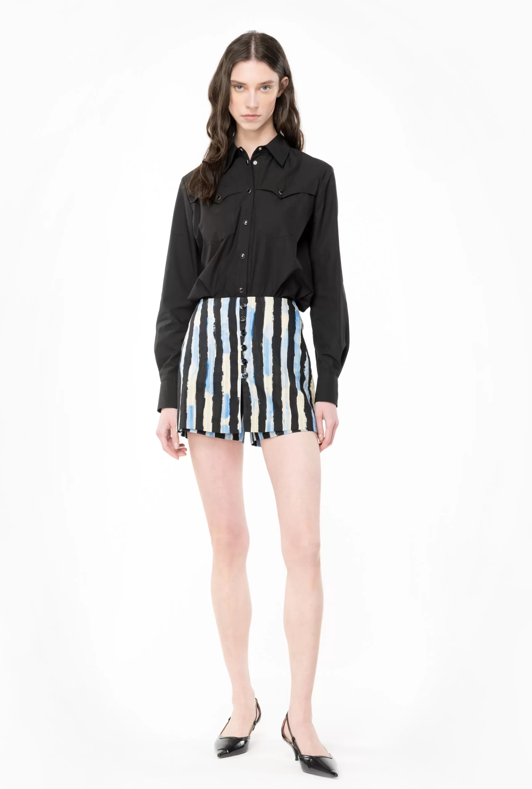 PINKO Skorts With Painted-stripe Print Cheap