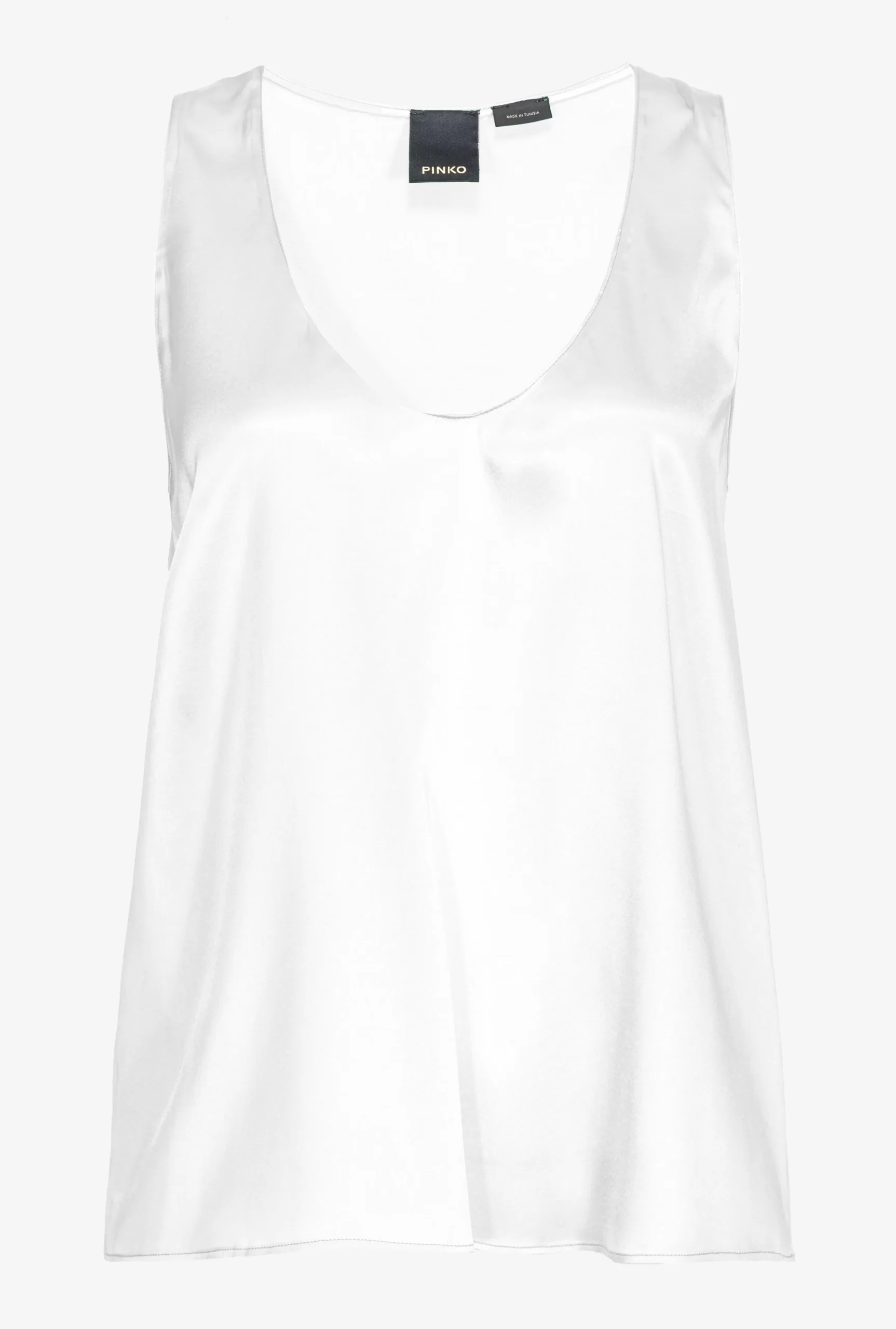 PINKO Sleeveless Stretch Satin Top Fashion