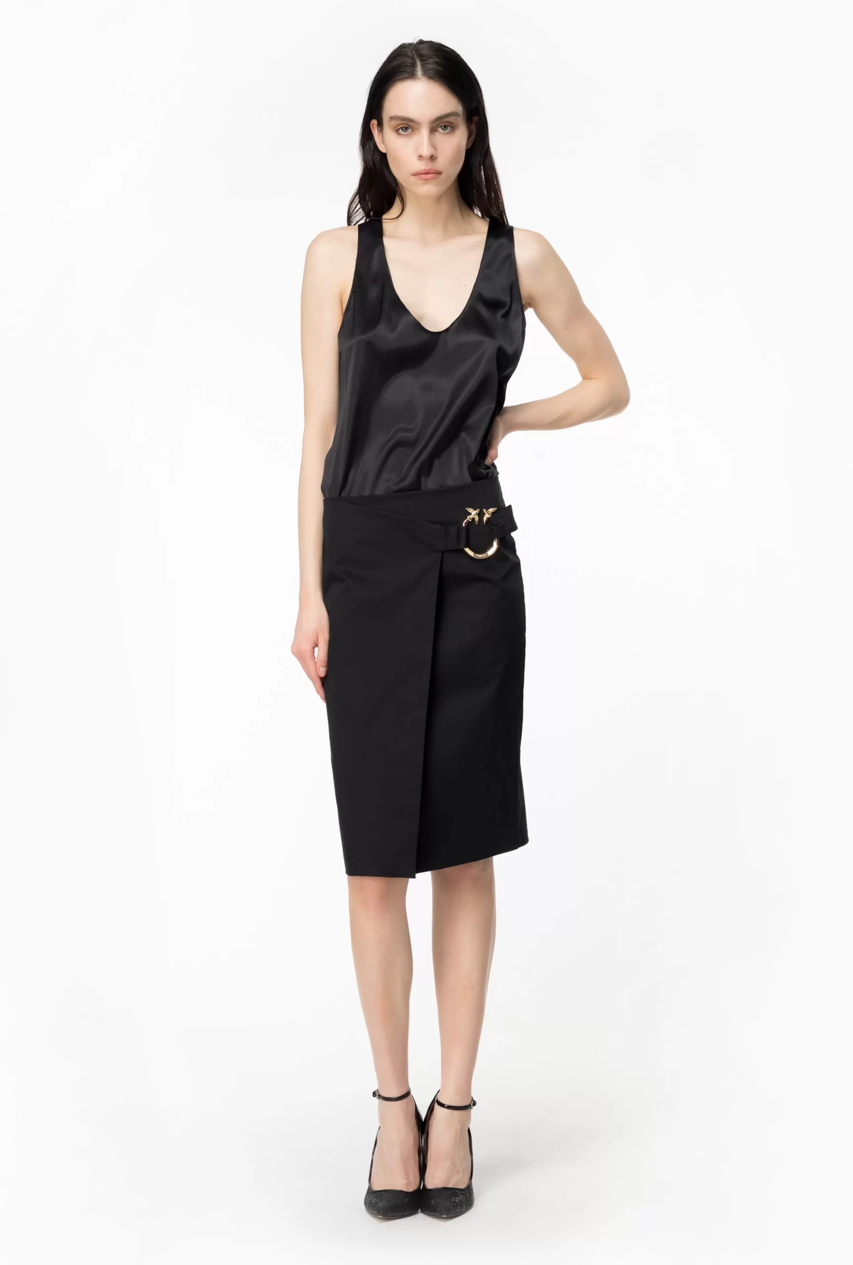 PINKO Sleeveless Stretch Satin Top Online