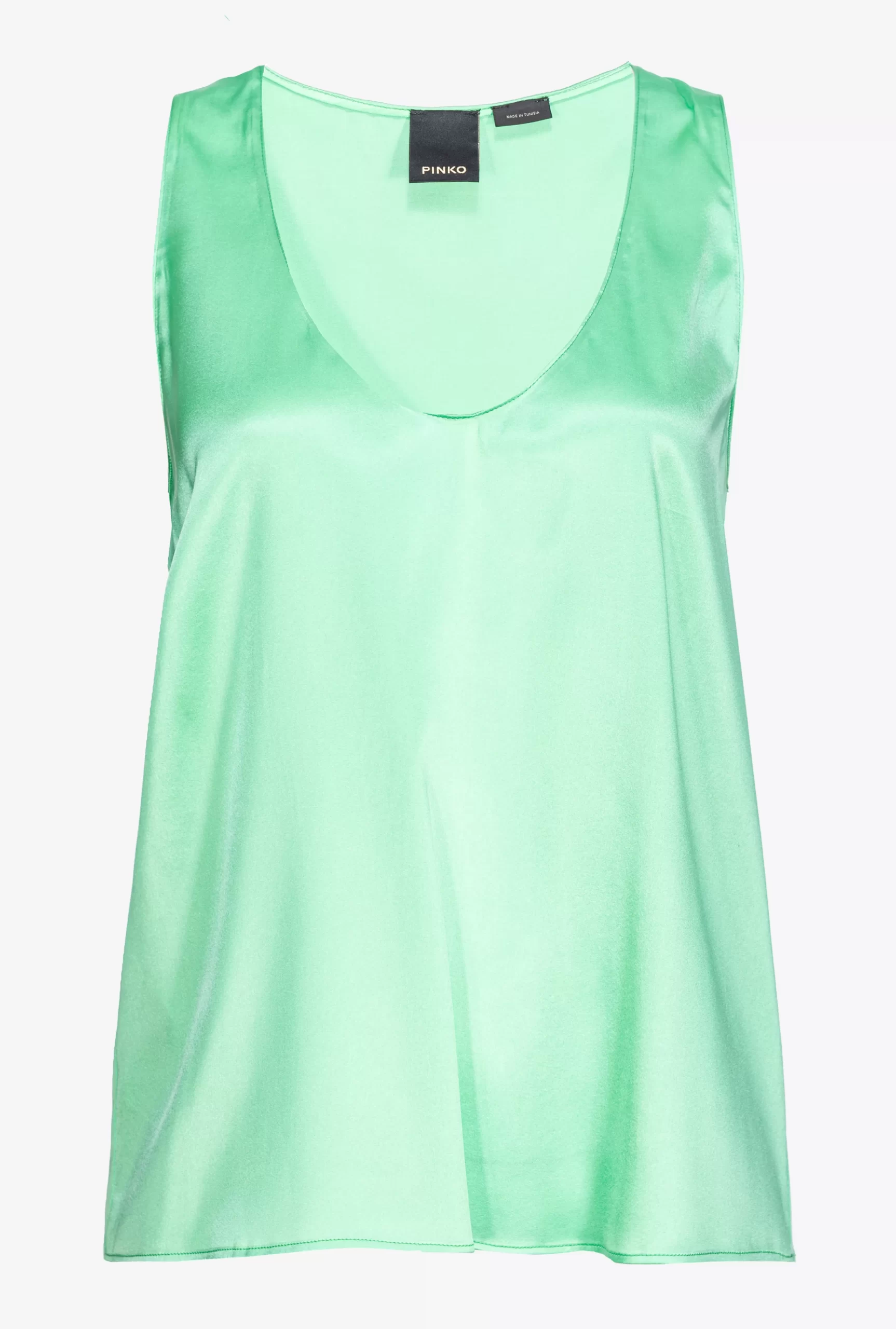 PINKO Sleeveless Stretch Satin Top Fashion