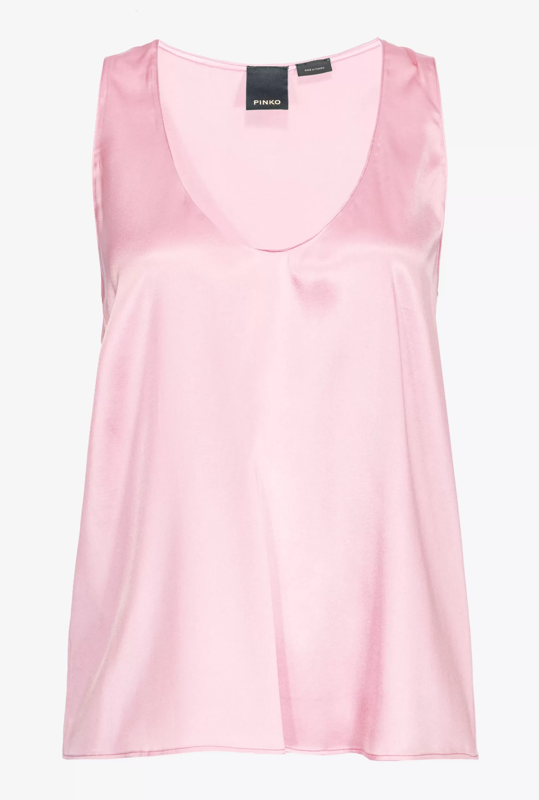 PINKO Sleeveless Stretch Satin Top Shop