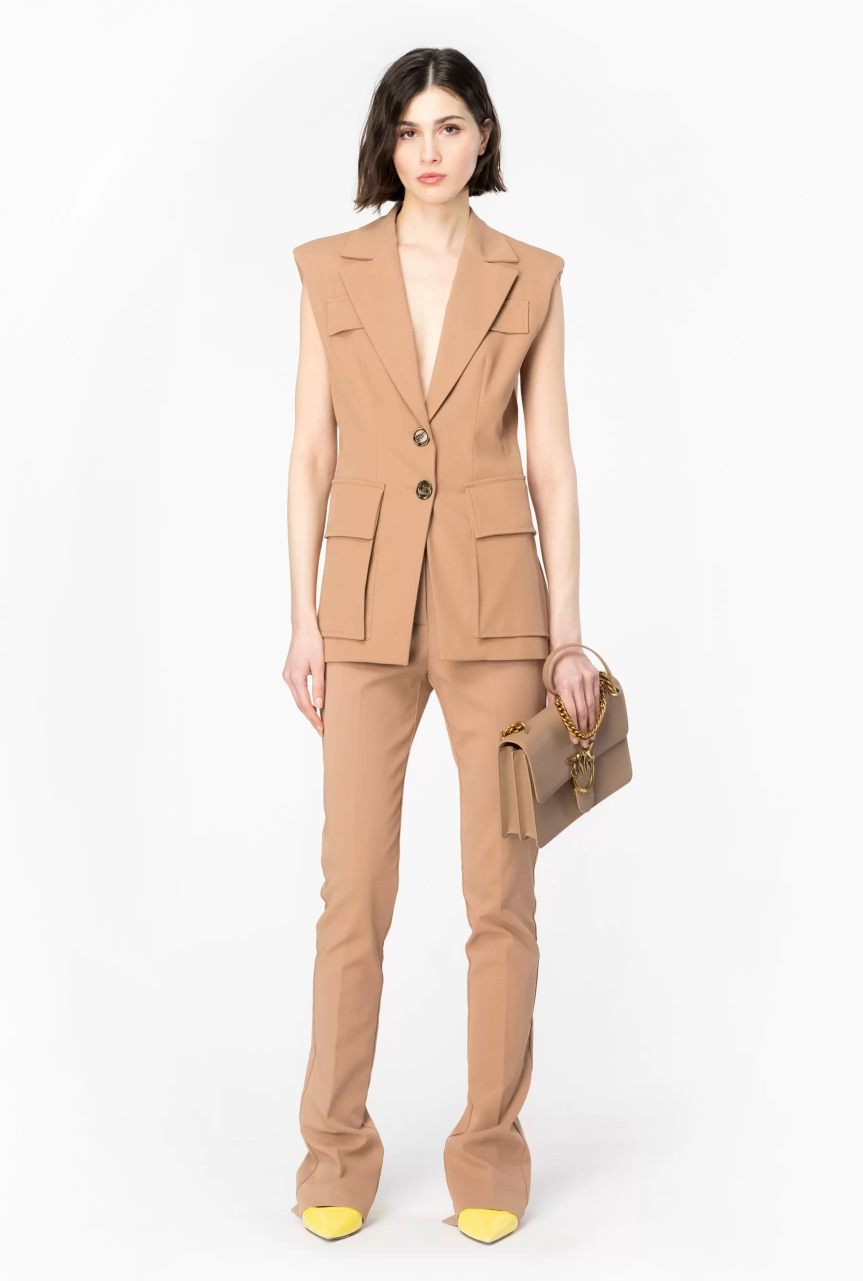 PINKO Sleeveless Stretch Tricotine Blazer Clearance