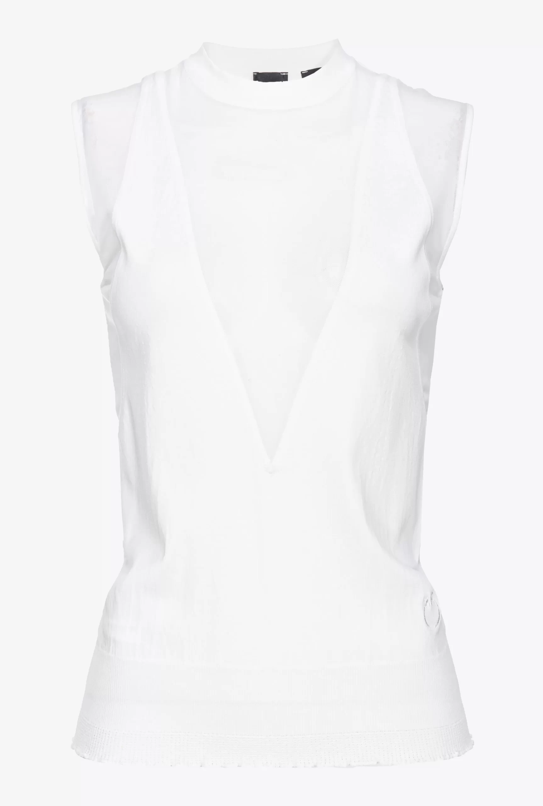 PINKO Sleeveless Sweater With Tulle Shop