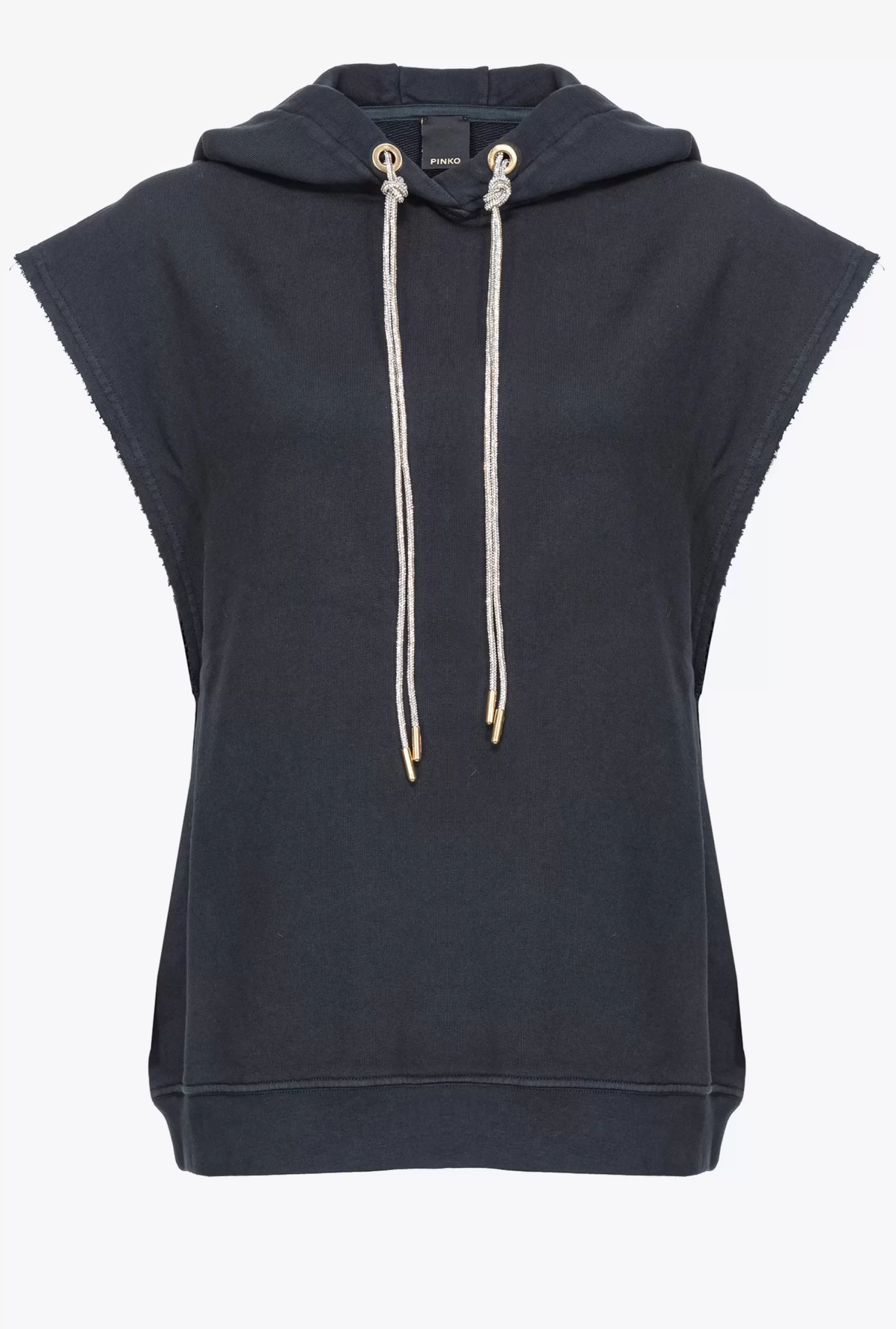 PINKO Sleeveless Sweatshirt With Rhinestoned Drawstring Cheap