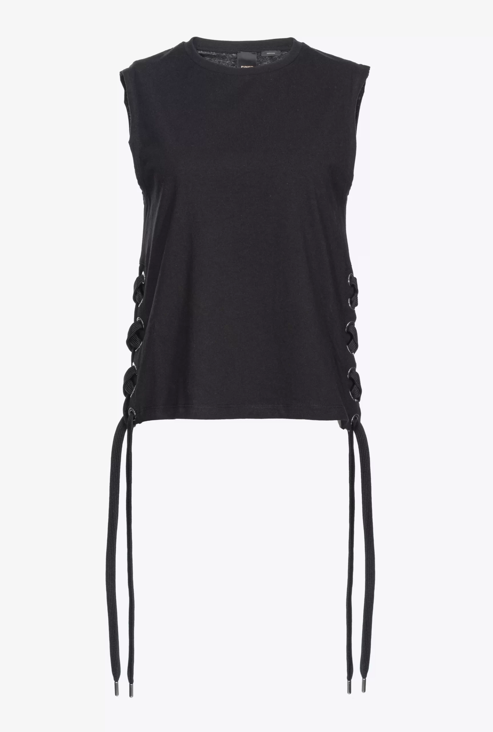 PINKO Sleeveless T-shirt With Criss-crossing Lacing Cheap