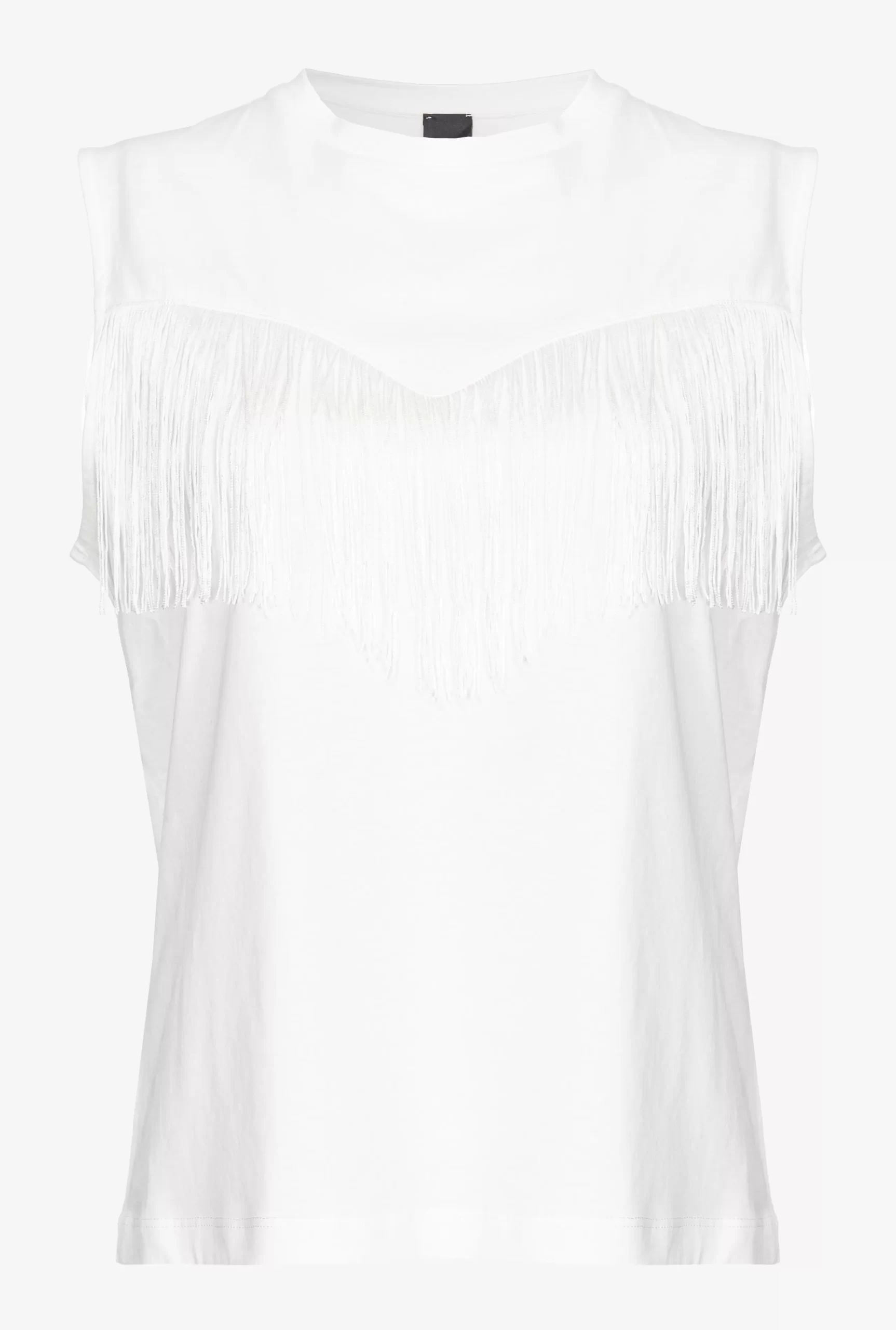 PINKO Sleeveless T-shirt With Fine Fringing Cheap