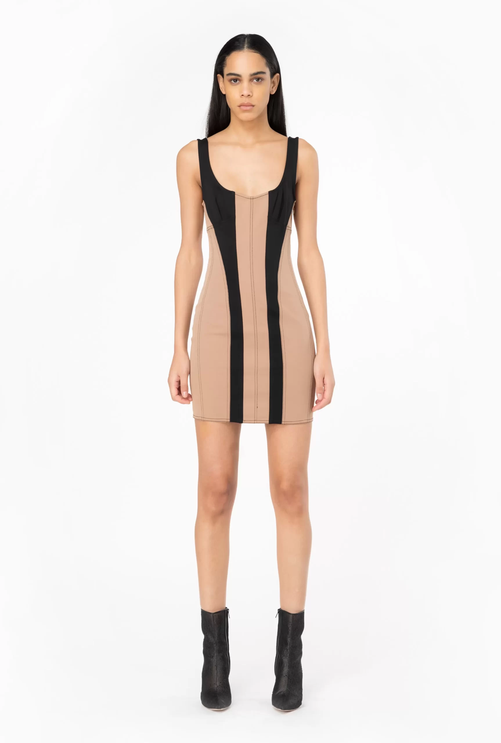 PINKO Slim-fit Dual-material Mini Dress Best