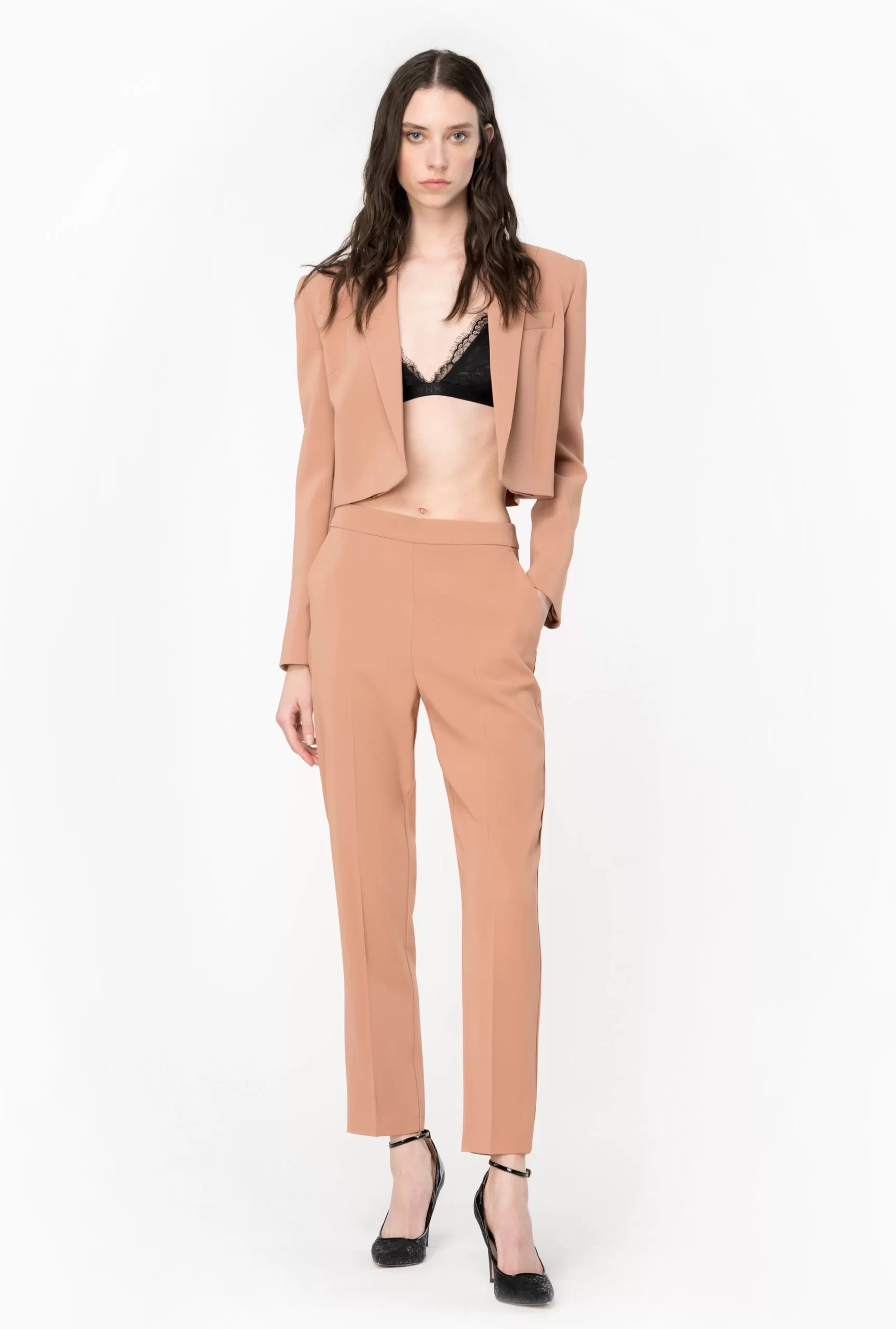 PINKO Slim-fit Trousers In Stretch Crepe Flash Sale