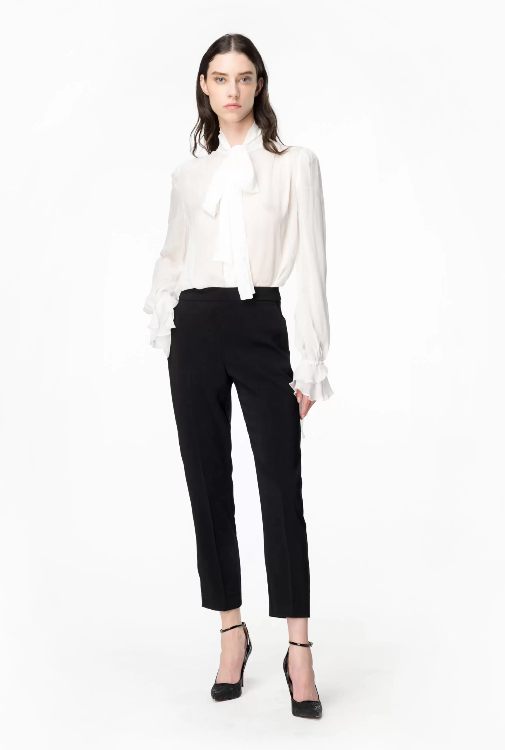 PINKO Slim-fit Trousers In Stretch Crepe Flash Sale