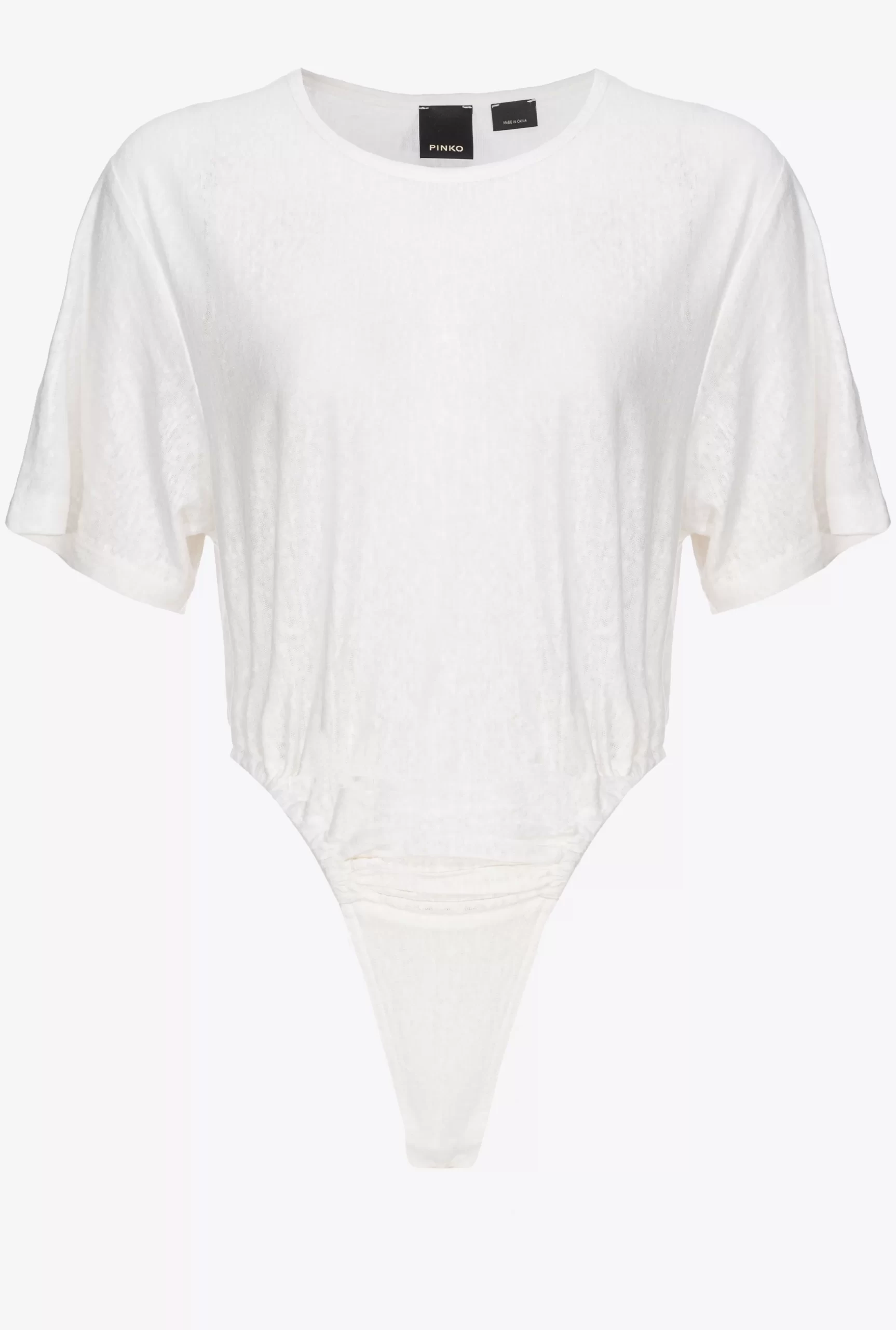 PINKO Slub Linen Bodysuit Best