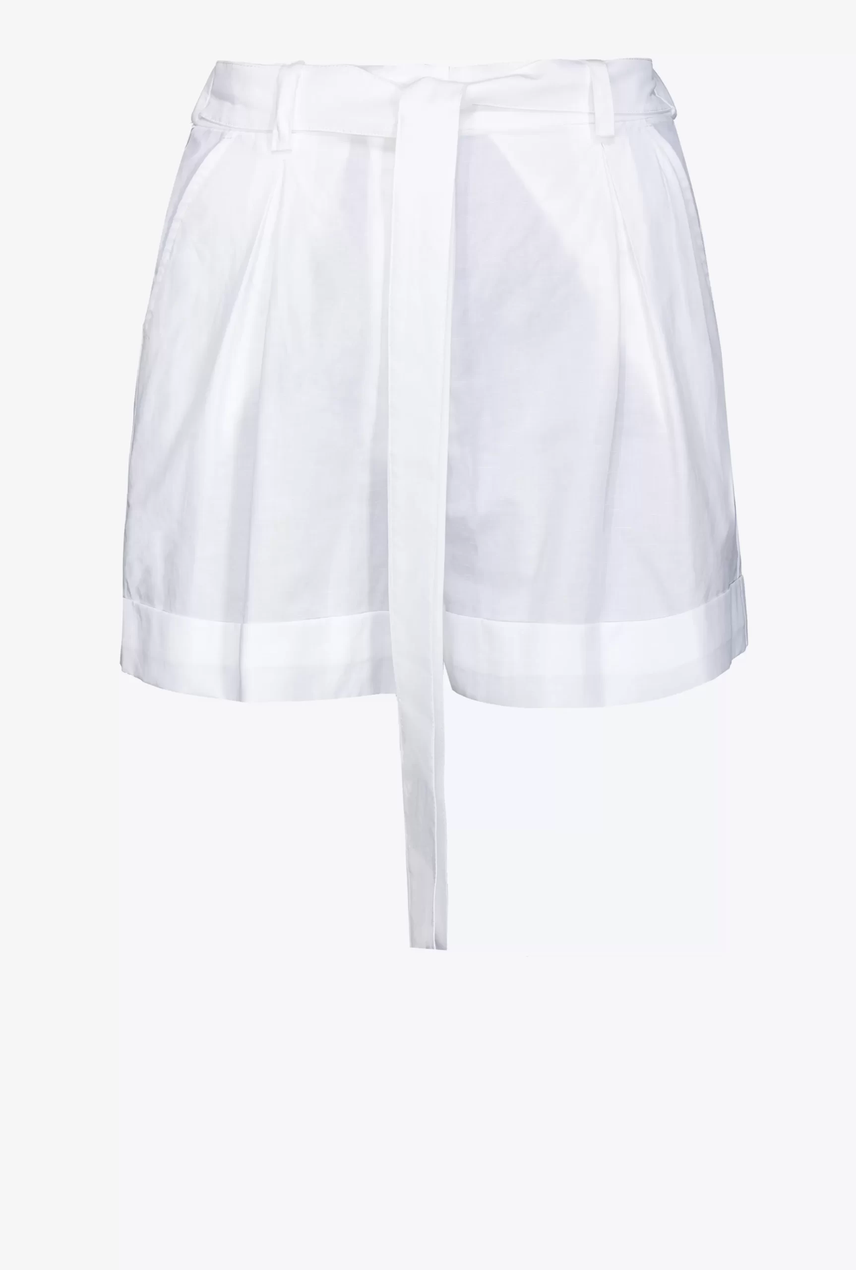 PINKO Slub Linen Shorts Store