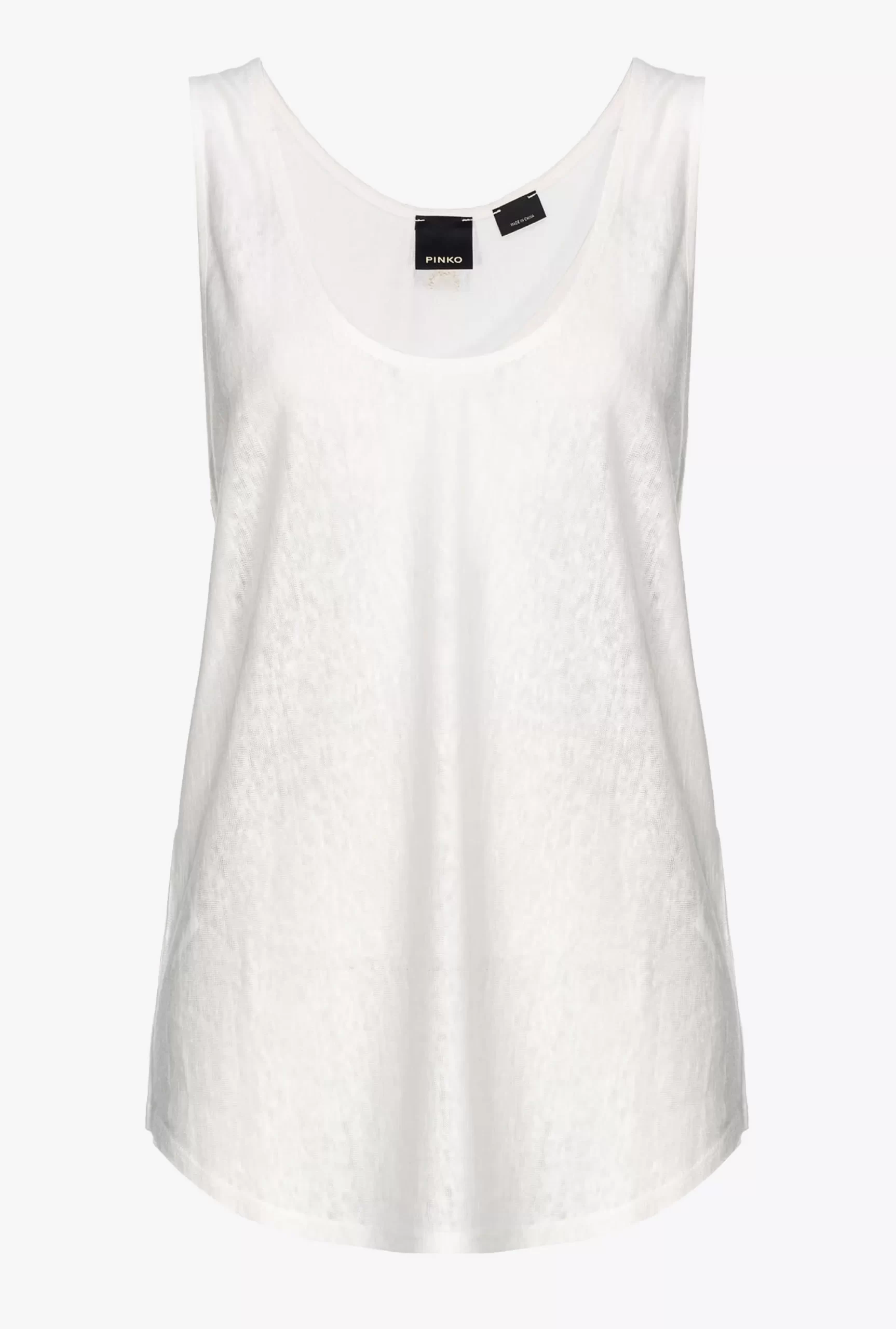 PINKO Slub Linen Vest Top Cheap