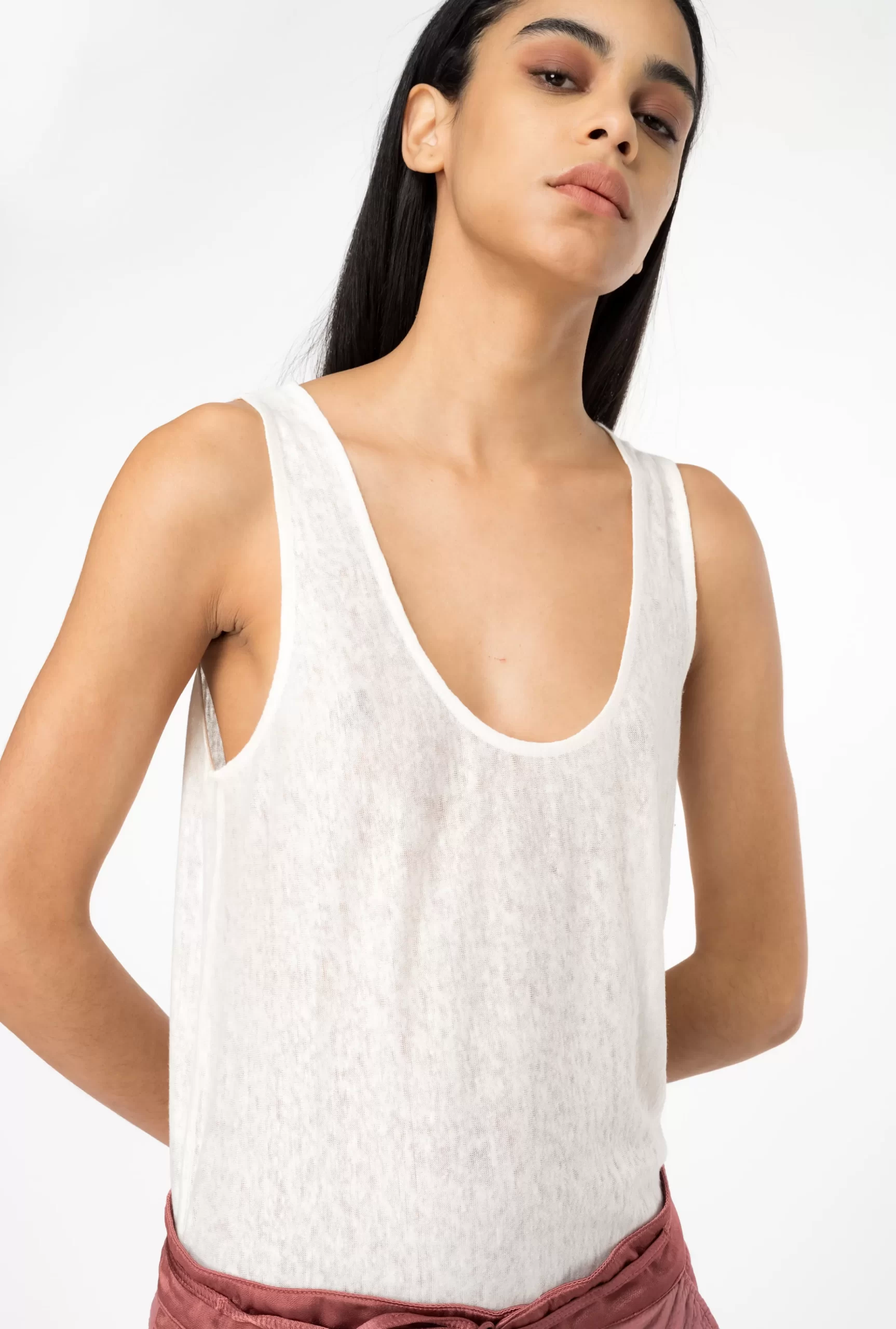 PINKO Slub Linen Vest Top Cheap