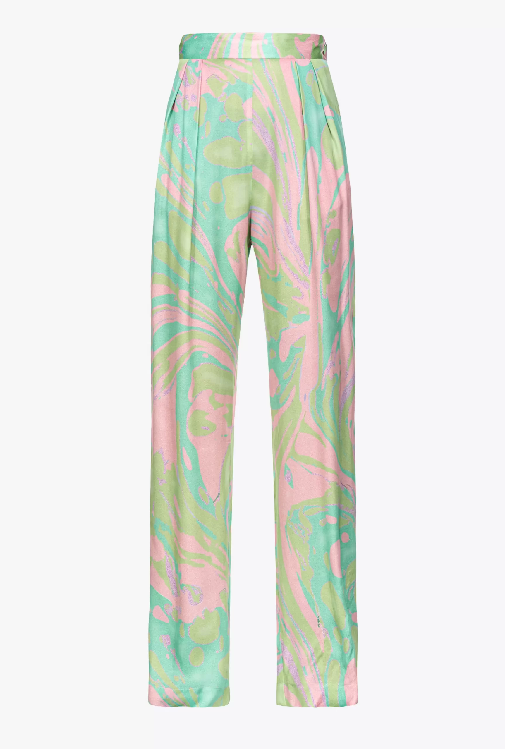 PINKO Splash-print Satin Trousers Cheap