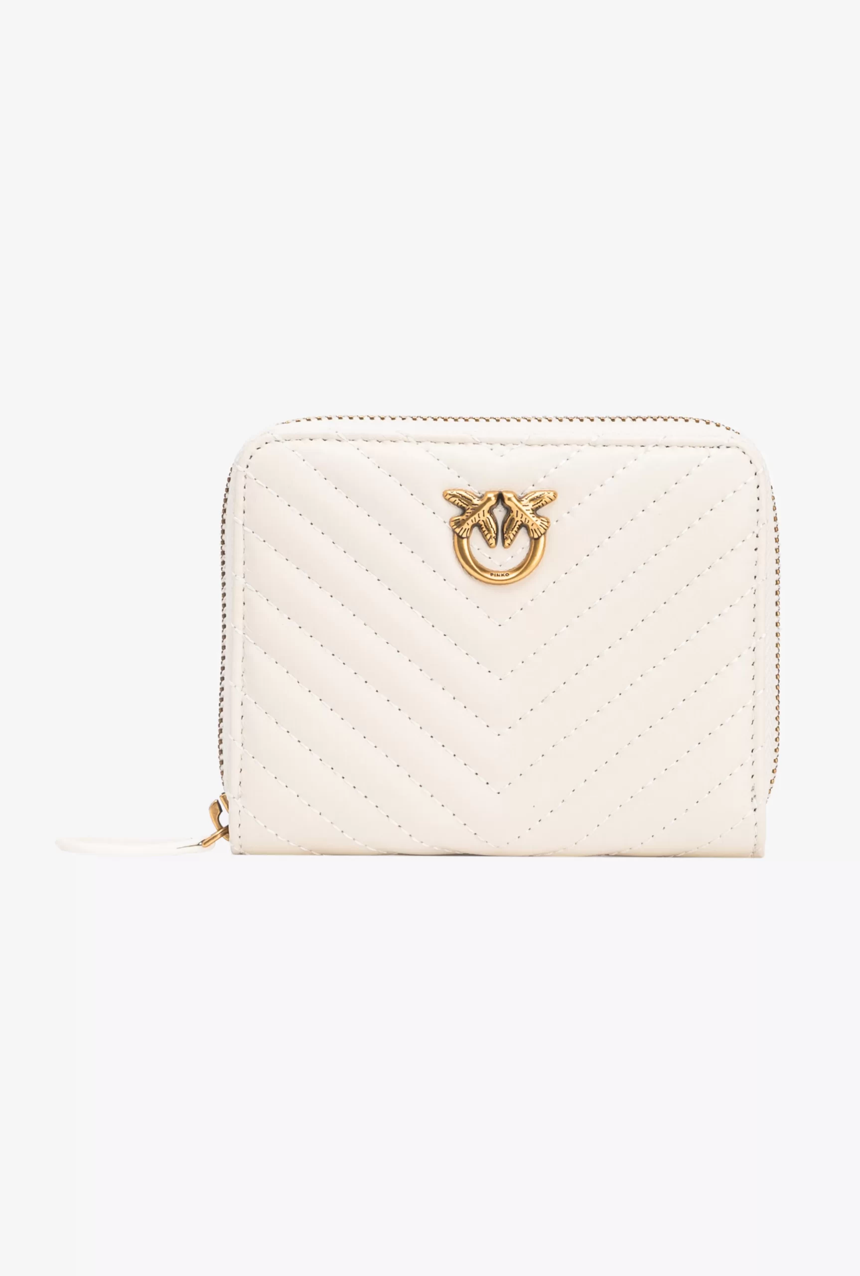 PINKO Square Zip-around Wallet In Chevron-patterned Nappa Leather Sale