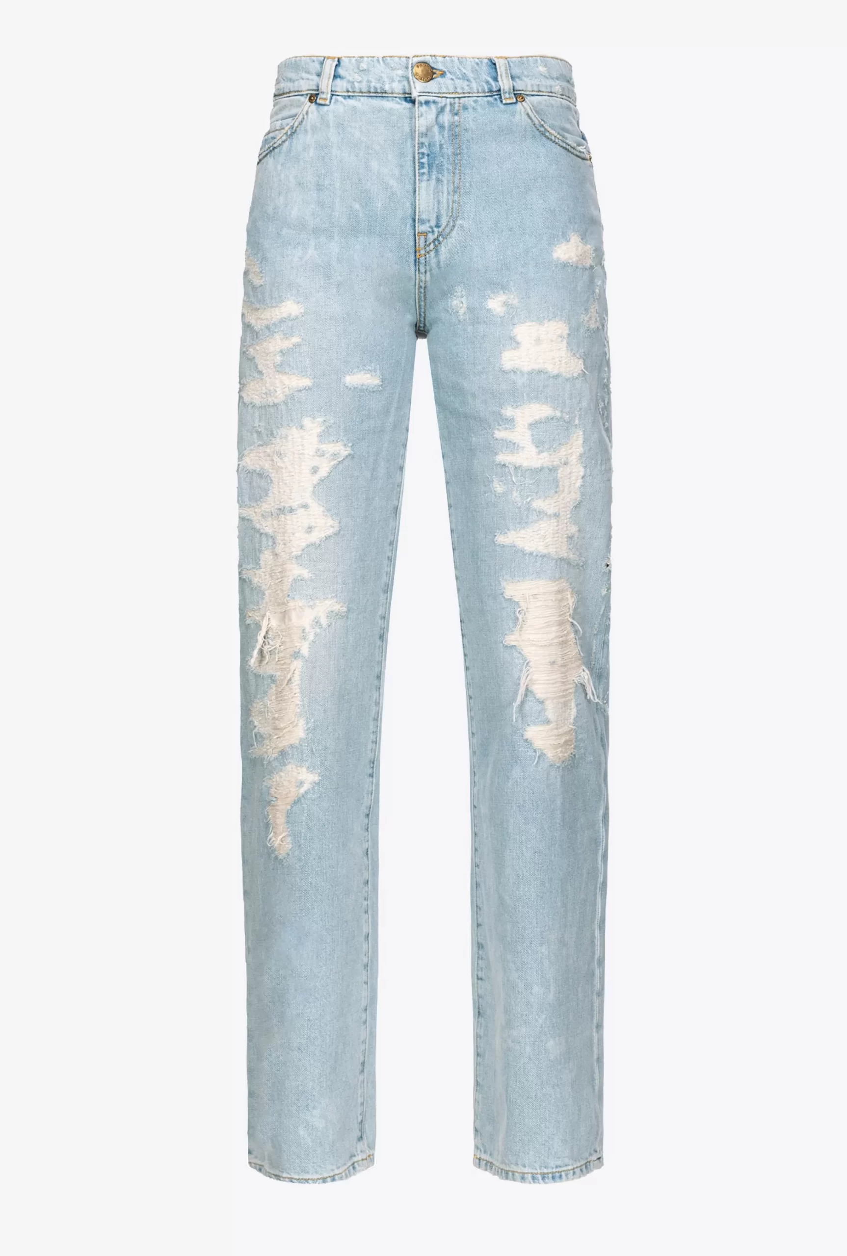 PINKO Straight-leg Denim Jeans With Rips Best Sale