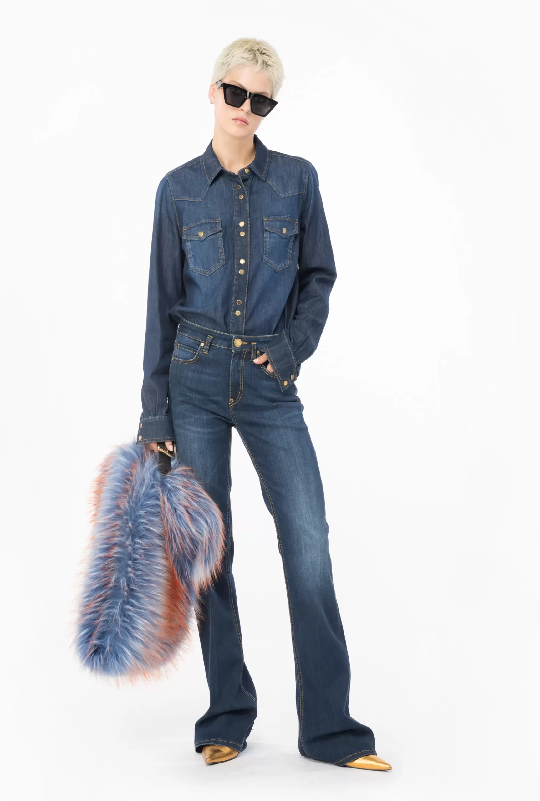 PINKO Stretch Denim Bell-bottom Jeans Best