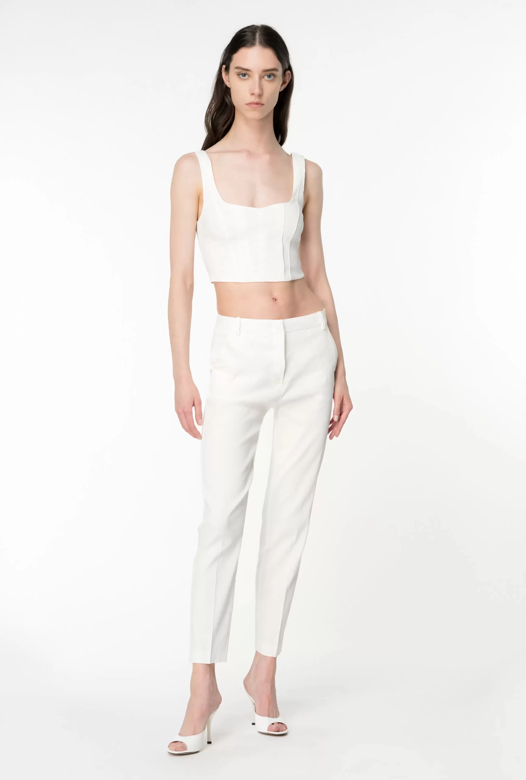 PINKO Stretch Linen Cigarette Trousers Discount