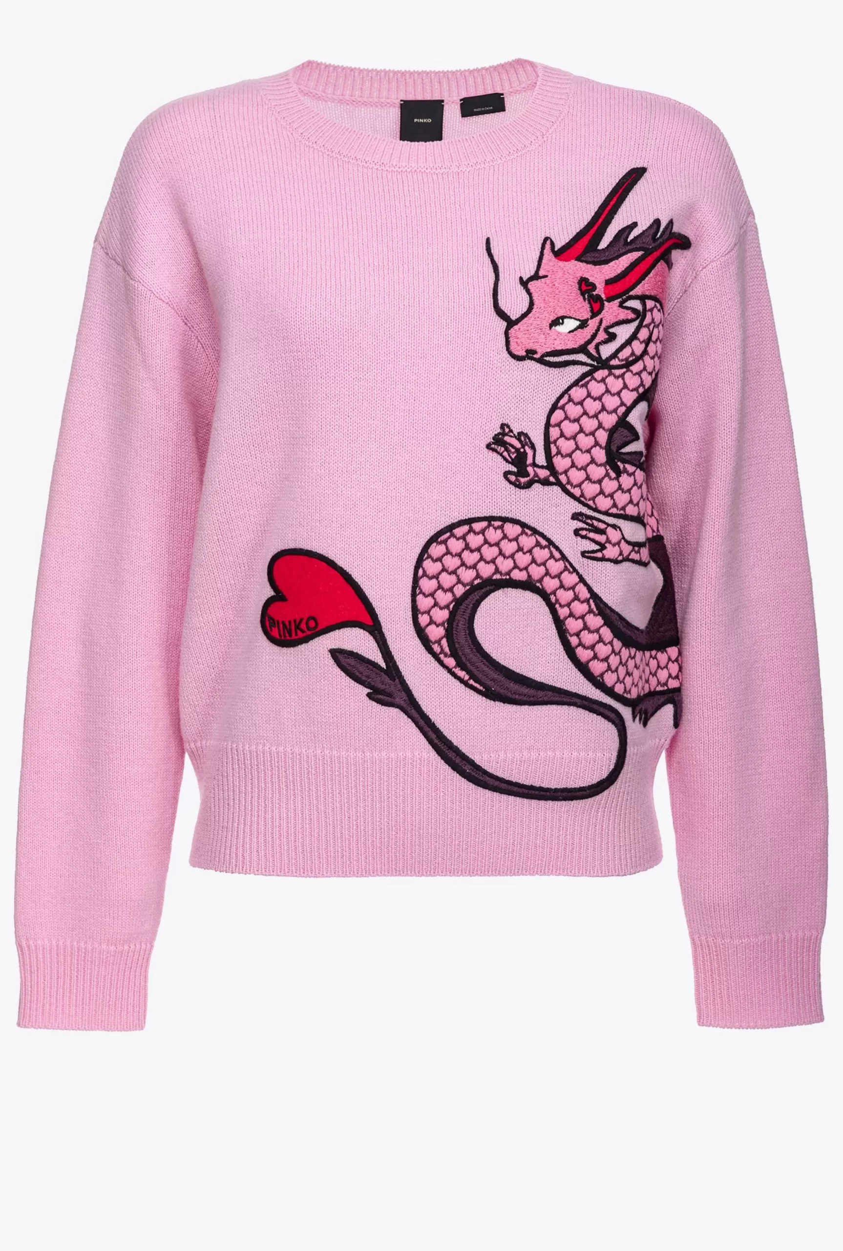 PINKO Sweater With Dragon Embroidery Outlet