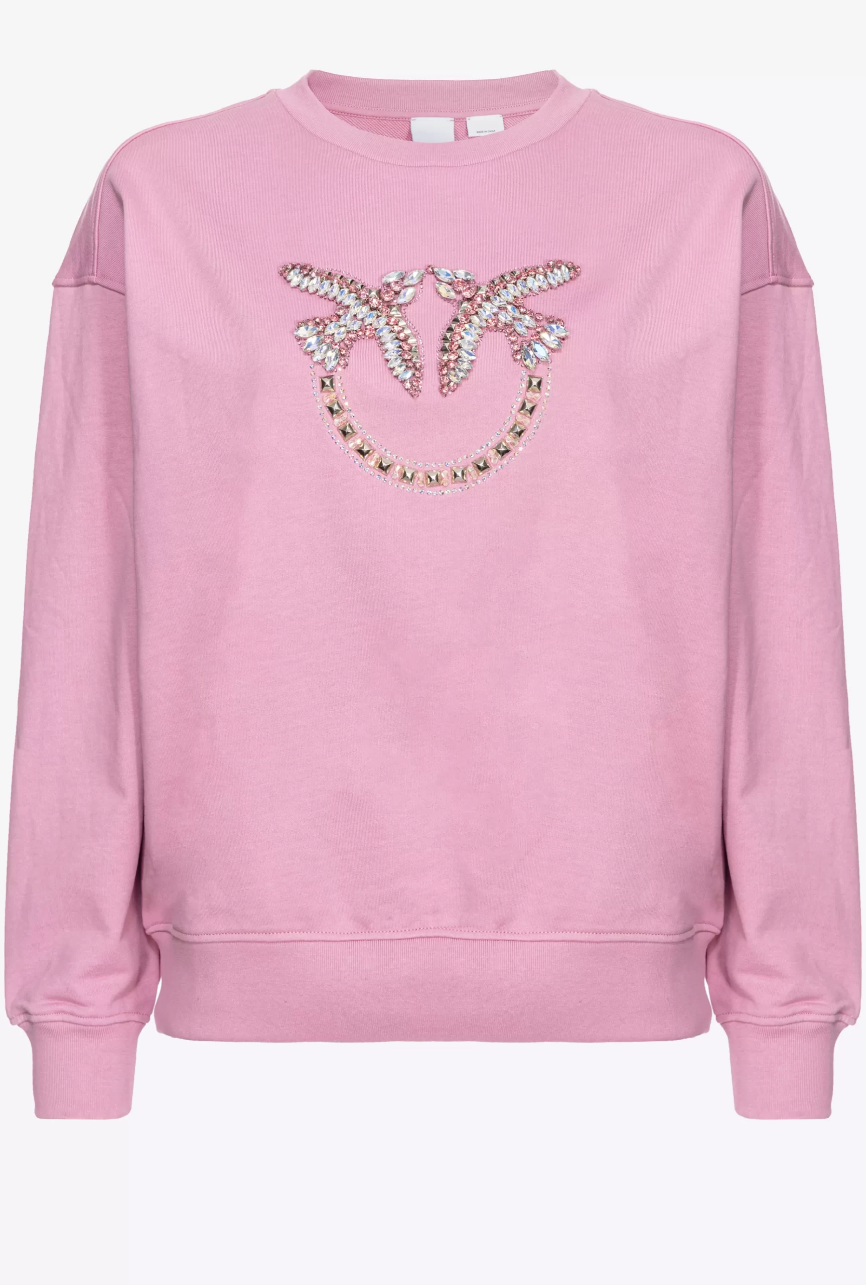 PINKO Sweatshirt With Love Birds Embroidery Sale